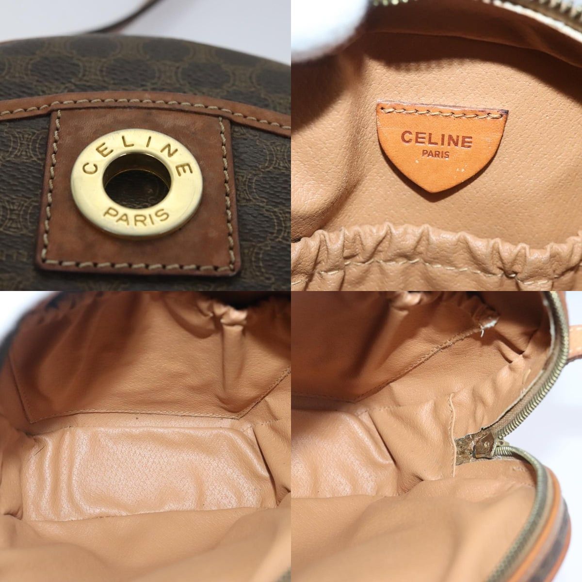 Celine CELINE Macadam Canvas Shoulder Bag Pvc Leather Brown Gold Size ONE SIZE - 11 Thumbnail
