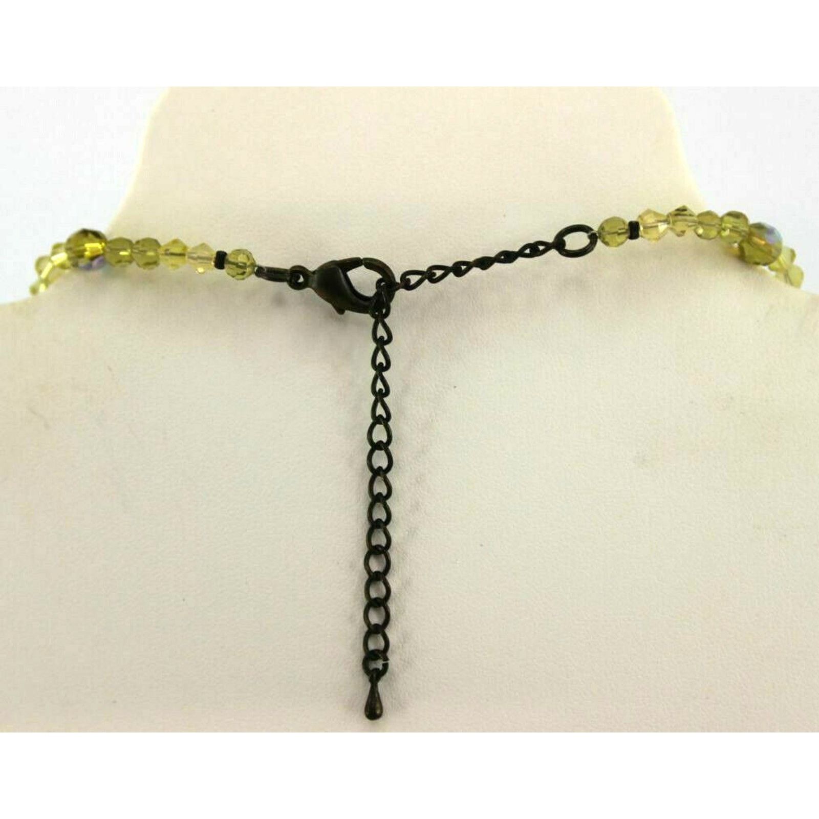 Other Vintage Amber Aurora Borealis Glass Bead Necklace • 2" Drop Size ONE SIZE - 3 Thumbnail