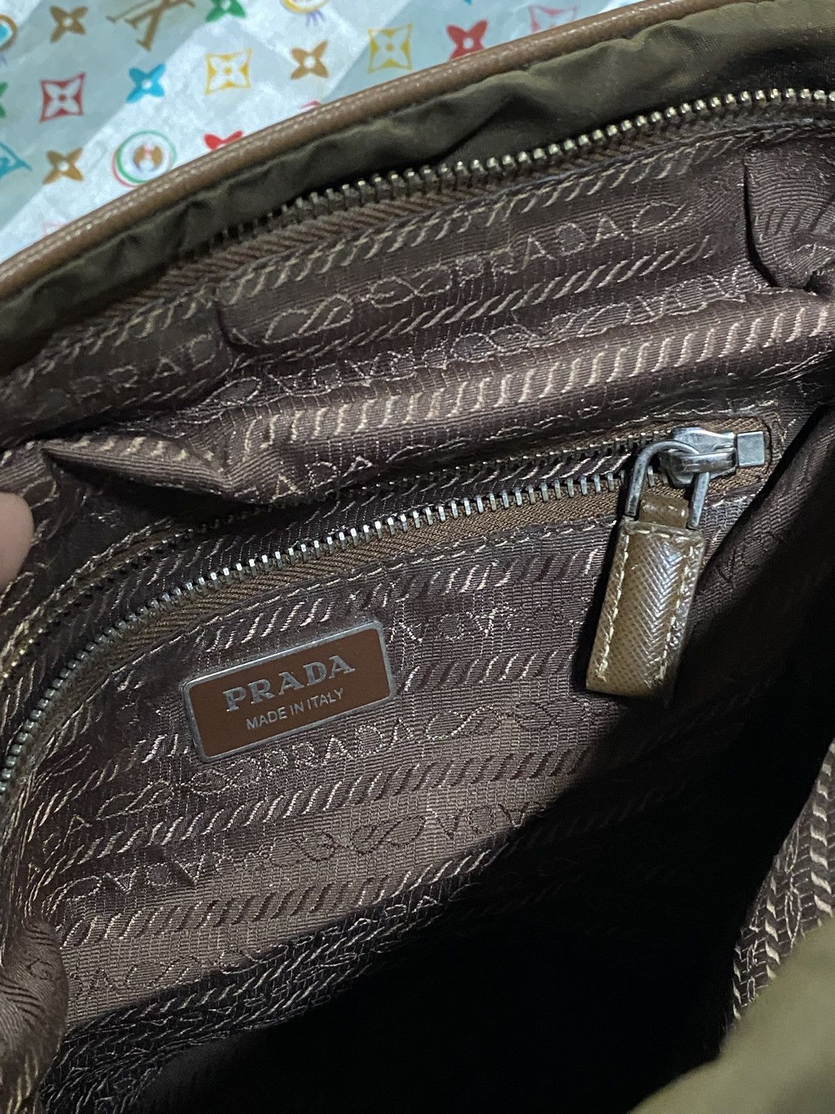 Prada Prada Vtg Brown Nylon Messenger Crossbody Bag Size ONE SIZE - 6 Thumbnail