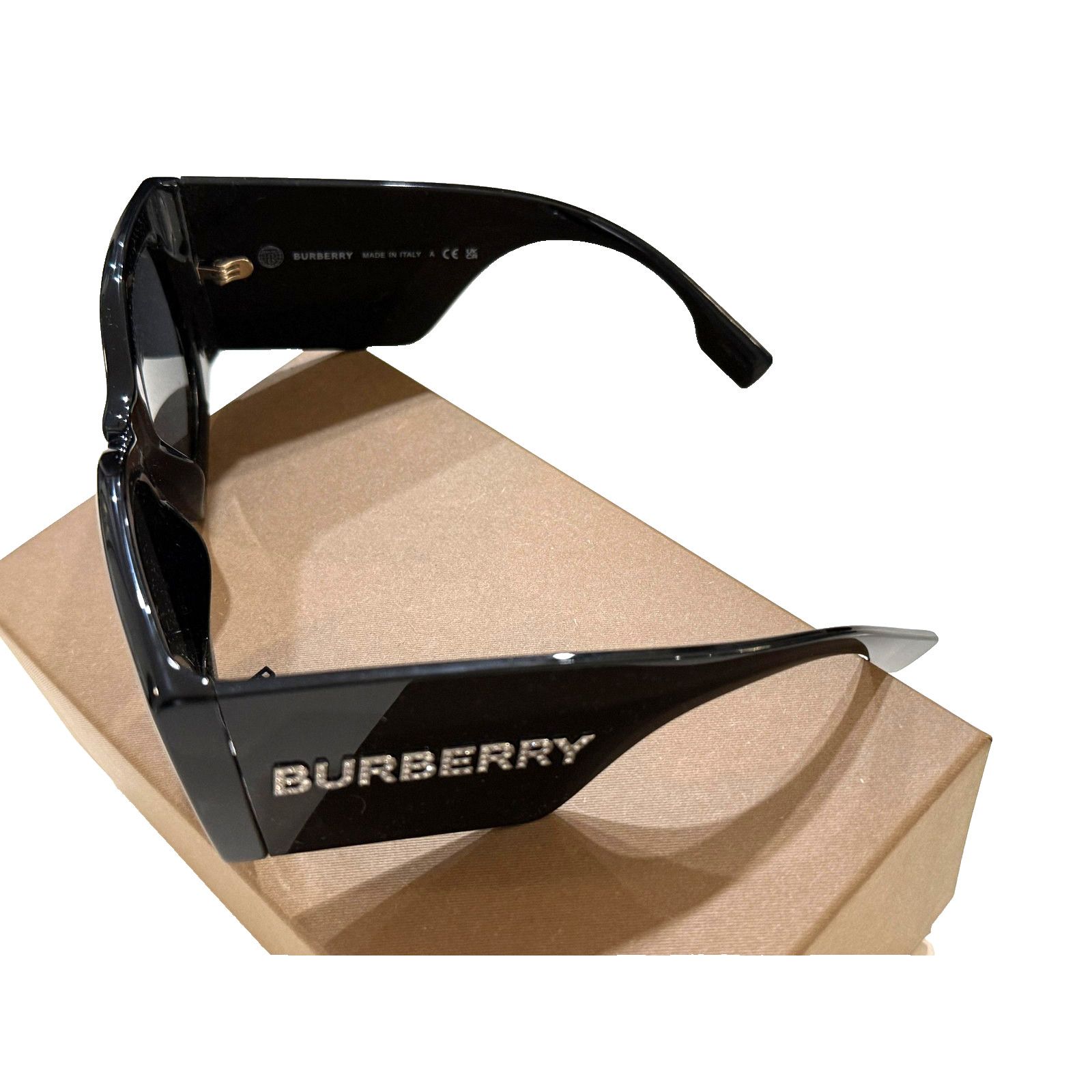 Burberry Burberry Sunglasses Women Blk Crystal Square Oversized NEW Size ONE SIZE - 4 Thumbnail