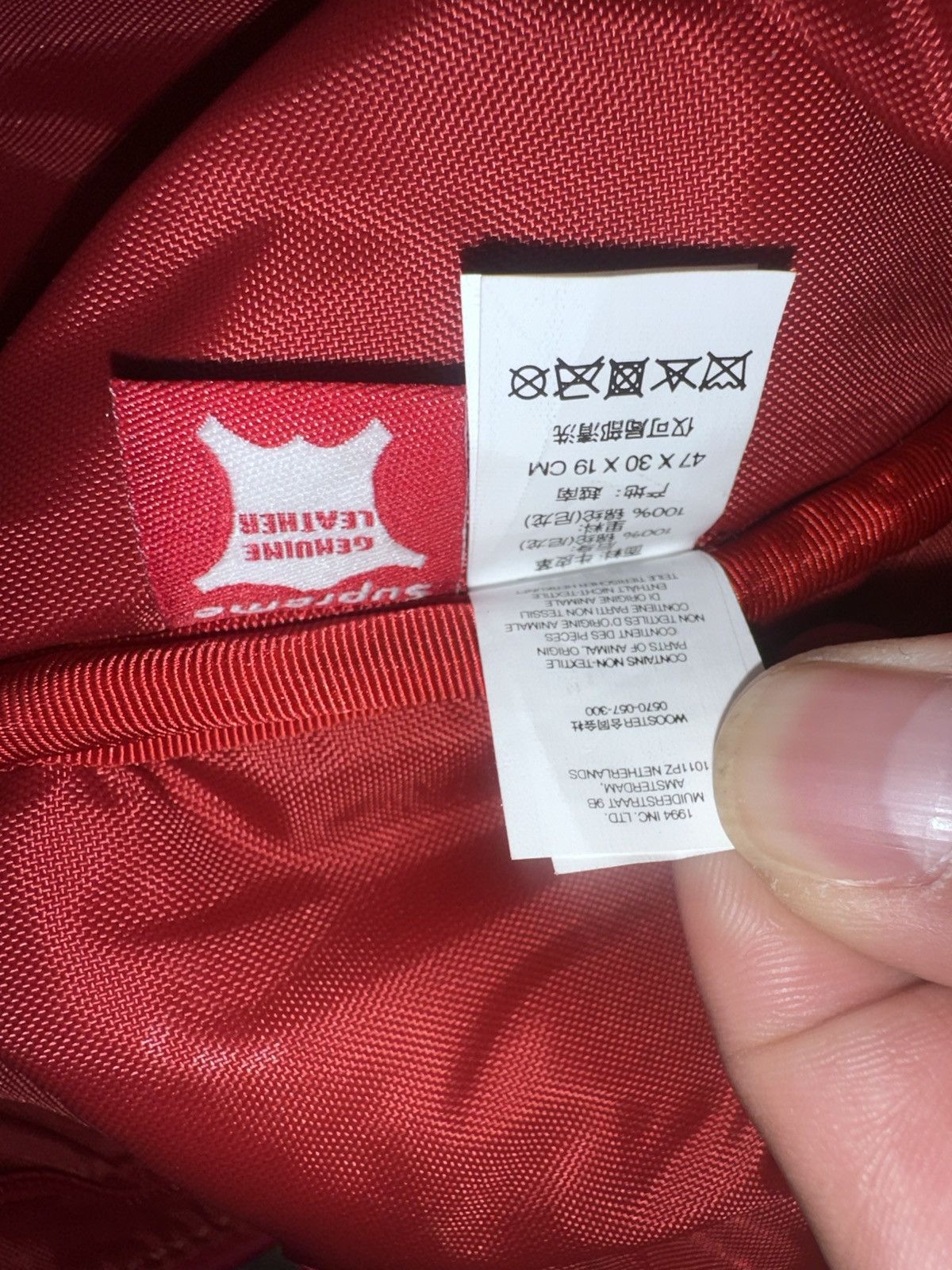 Supreme Supreme - Leather Backpack Red Size ONE SIZE - 20 Thumbnail