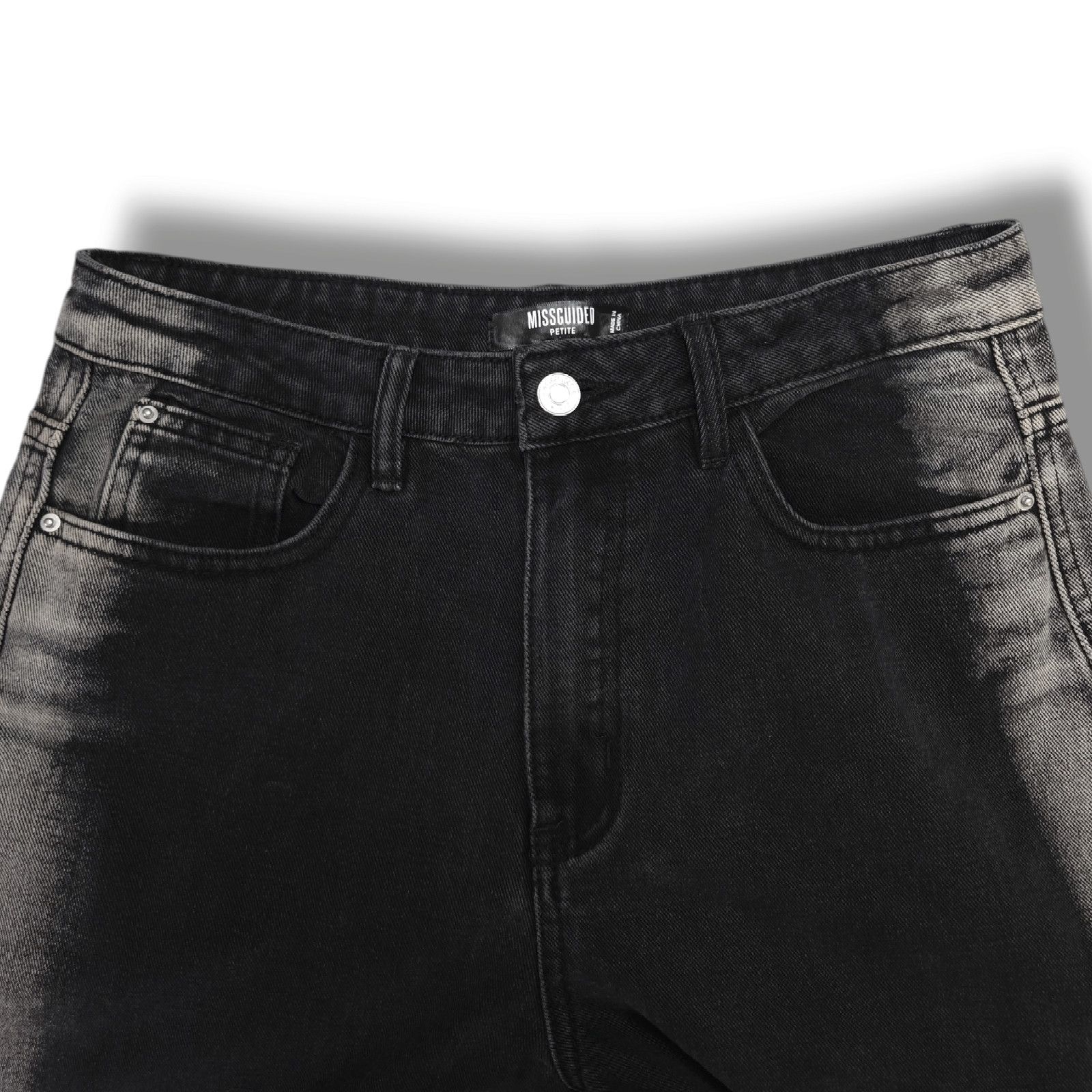 Other EUC Missguided Two-Tone Mom Jeans Crop Denim Jeans Sz. 6x25 Size 28" / US 6 / IT 42 - 4 Thumbnail