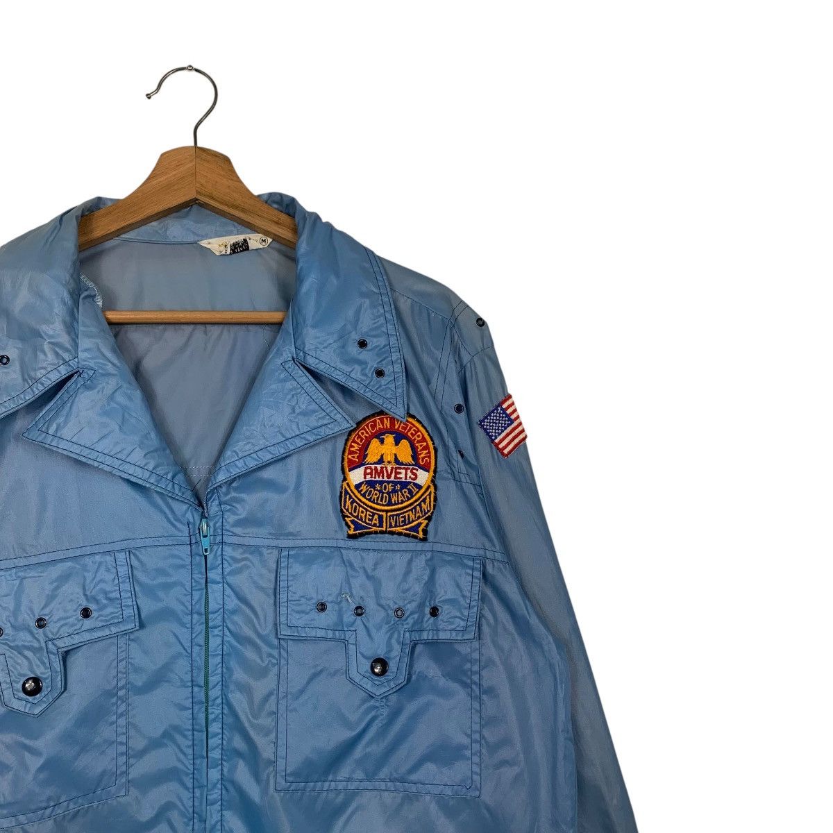 Vintage AMVETS World War II Korea Vietnam Nylon Jacket #2432-C109 Size US M / EU 48-50 / 2 - 7 Thumbnail