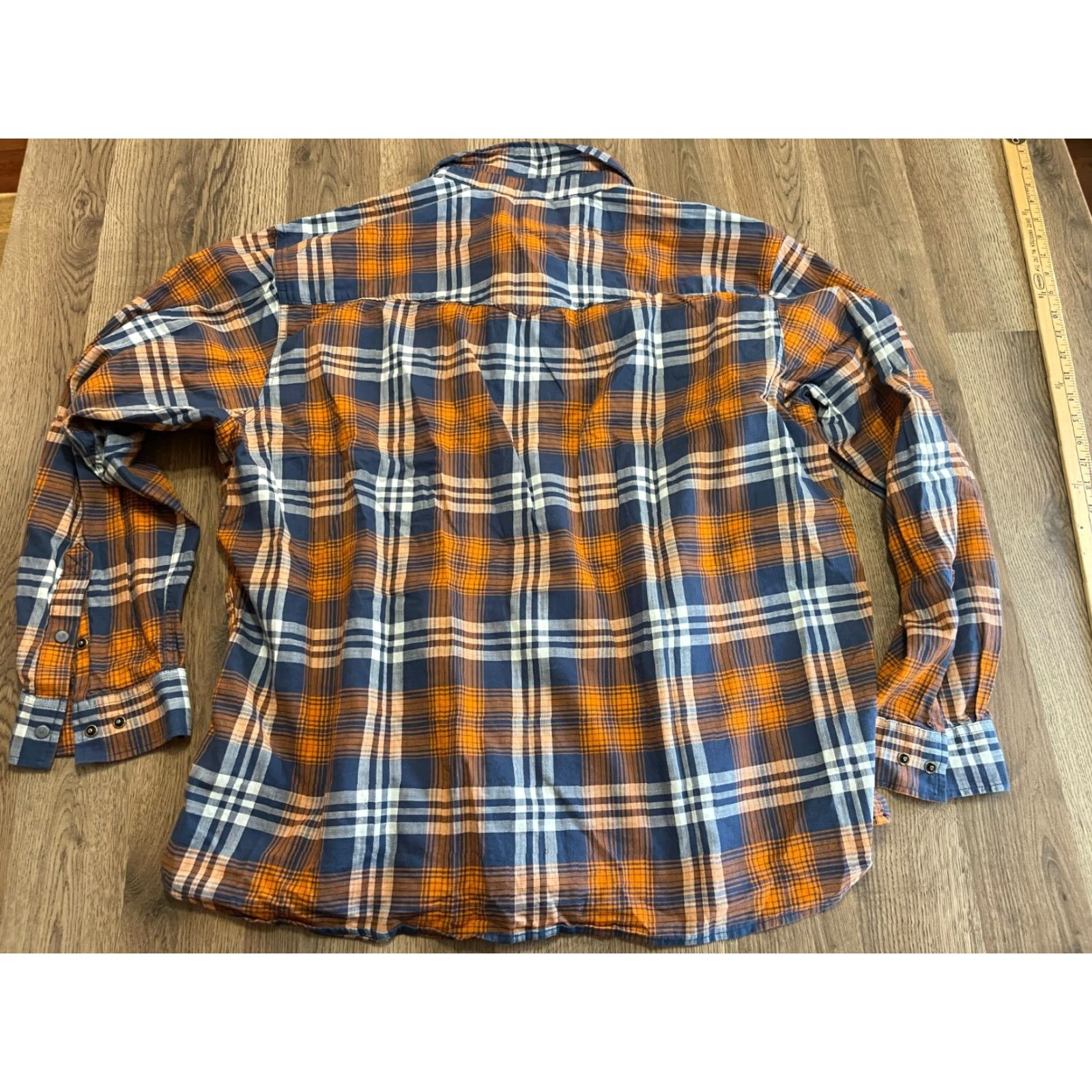 Carhartt Carhartt Shirt 2XL Button-Up Plaid Relaxed Fit Men’s Blue White Orange Multicolor Long Sleeve Casual Mens Size US XXL / EU 58 / 5 - 2 Thumbnail