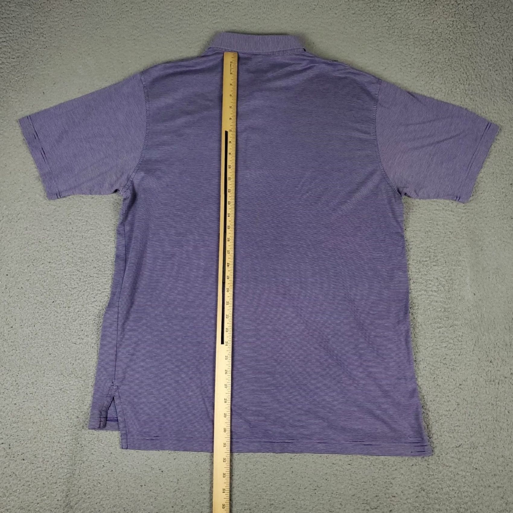 Peter Millar Peter Millar Polo Shirt Mens Size Large Purple Striped Cotton Short Sleeve Size US L / EU 52-54 / 3 - 3 Thumbnail