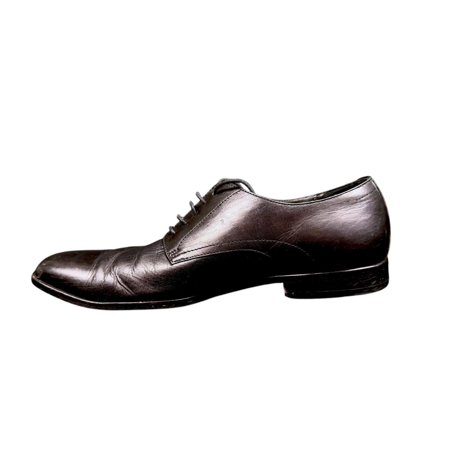 Hugo Boss Men's Hugo Boss Brown Leather Derby Lace Round Toe Shoes 8.5 Size US 8.5 / EU 41-42 - 4 Thumbnail