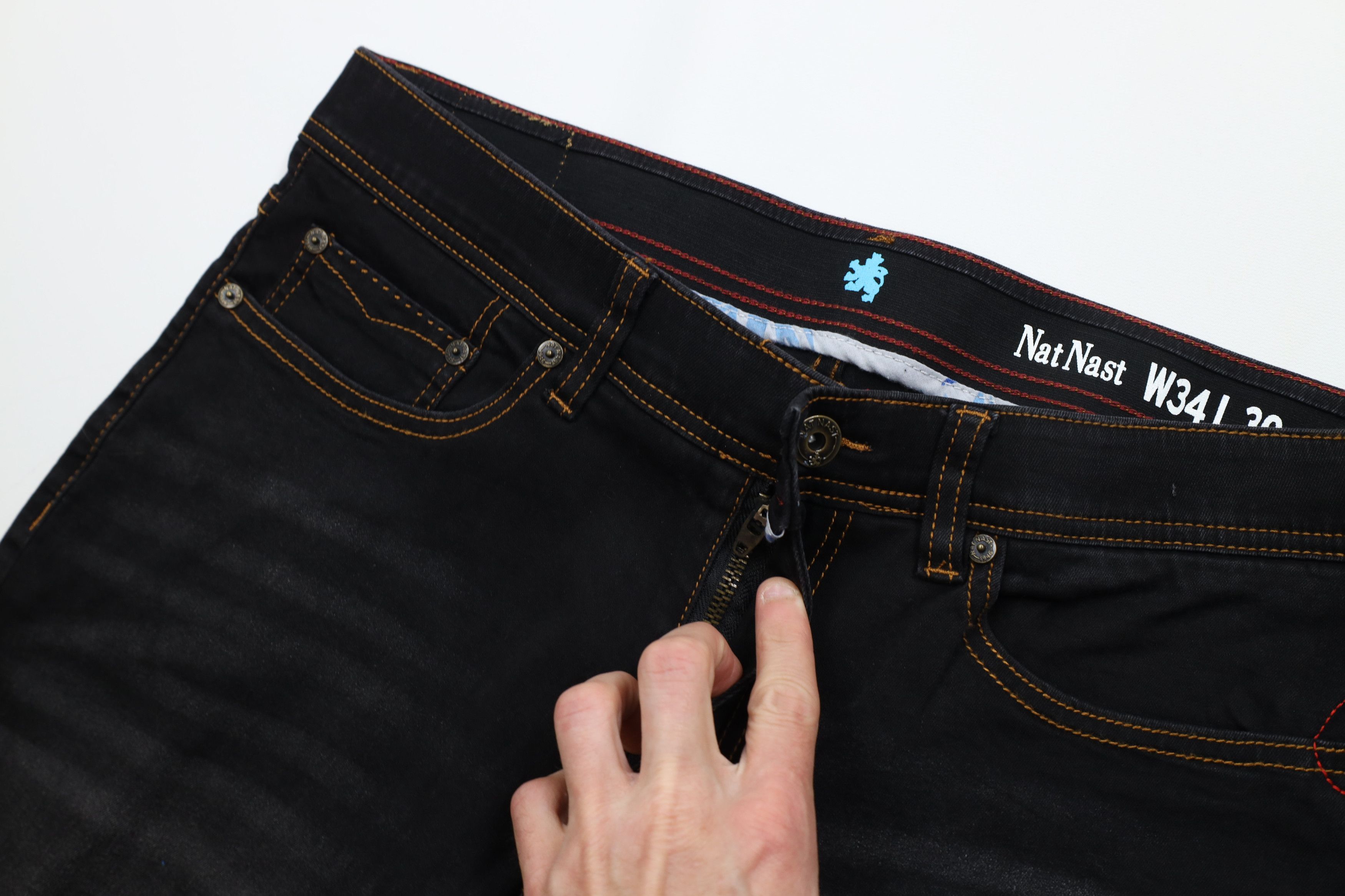 Nat Nast Nat Nast Luxury Originals Stretch Straight Leg Denim Jeans Size US 34 / EU 50 - 6 Thumbnail
