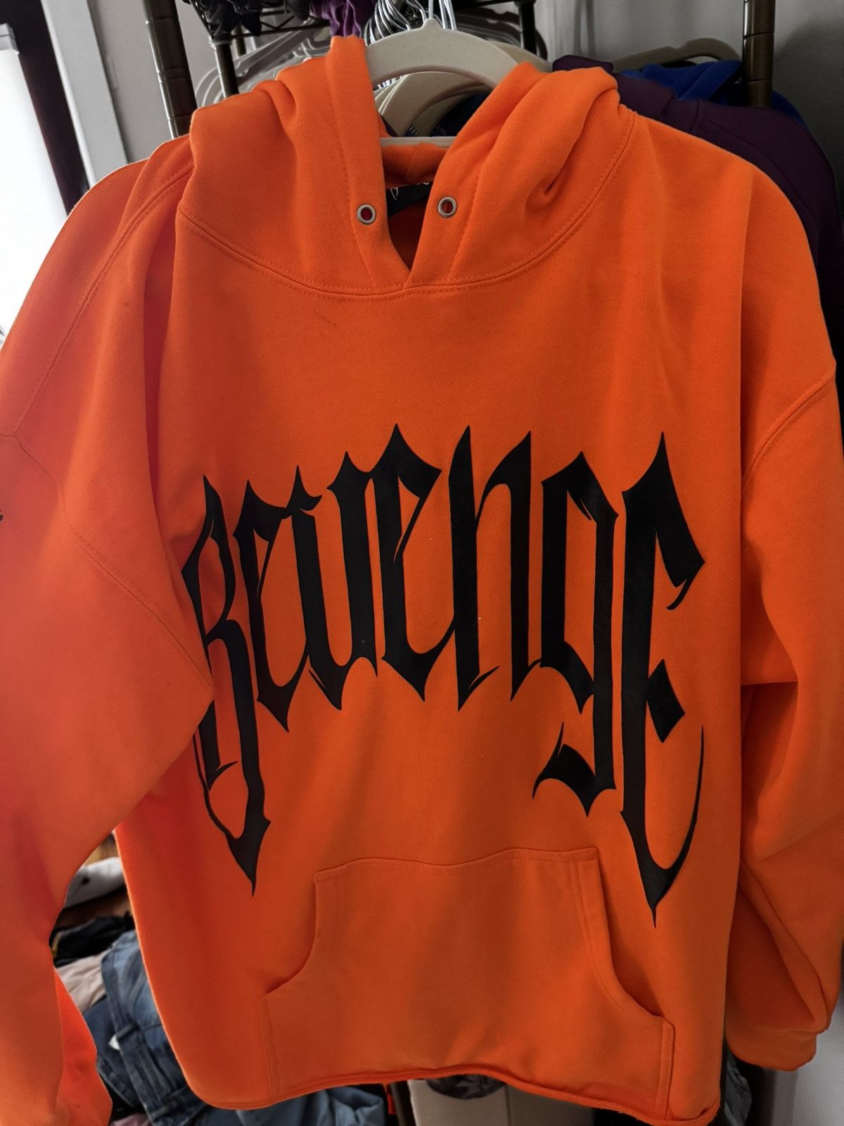 image of Trippie Redd Revenge Hoodie in Orange, Men's (Size XL)