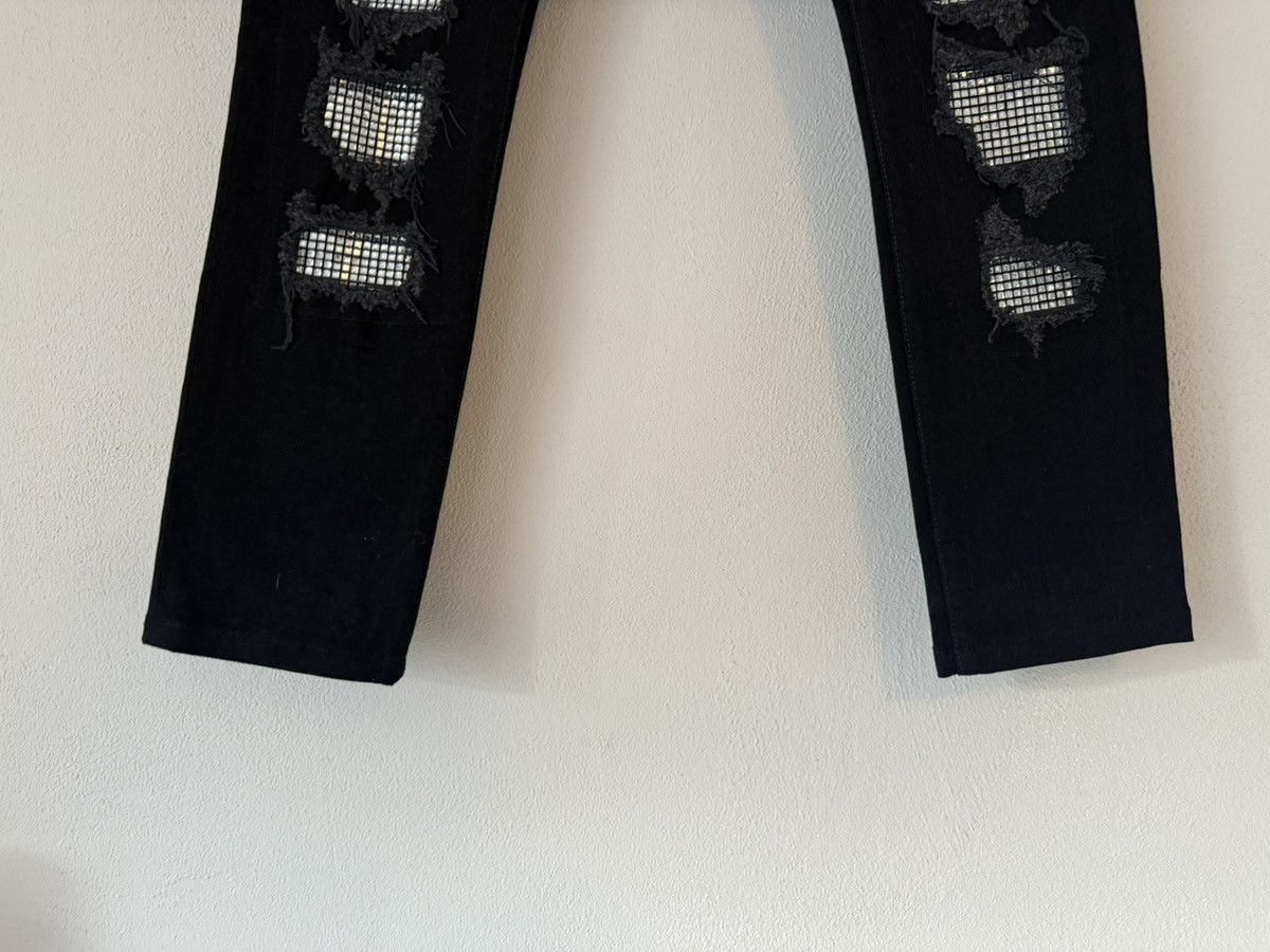 Balmain Balmain Black Distressed Studded Slim Jeans Size 31 Size US 31 - 4 Thumbnail