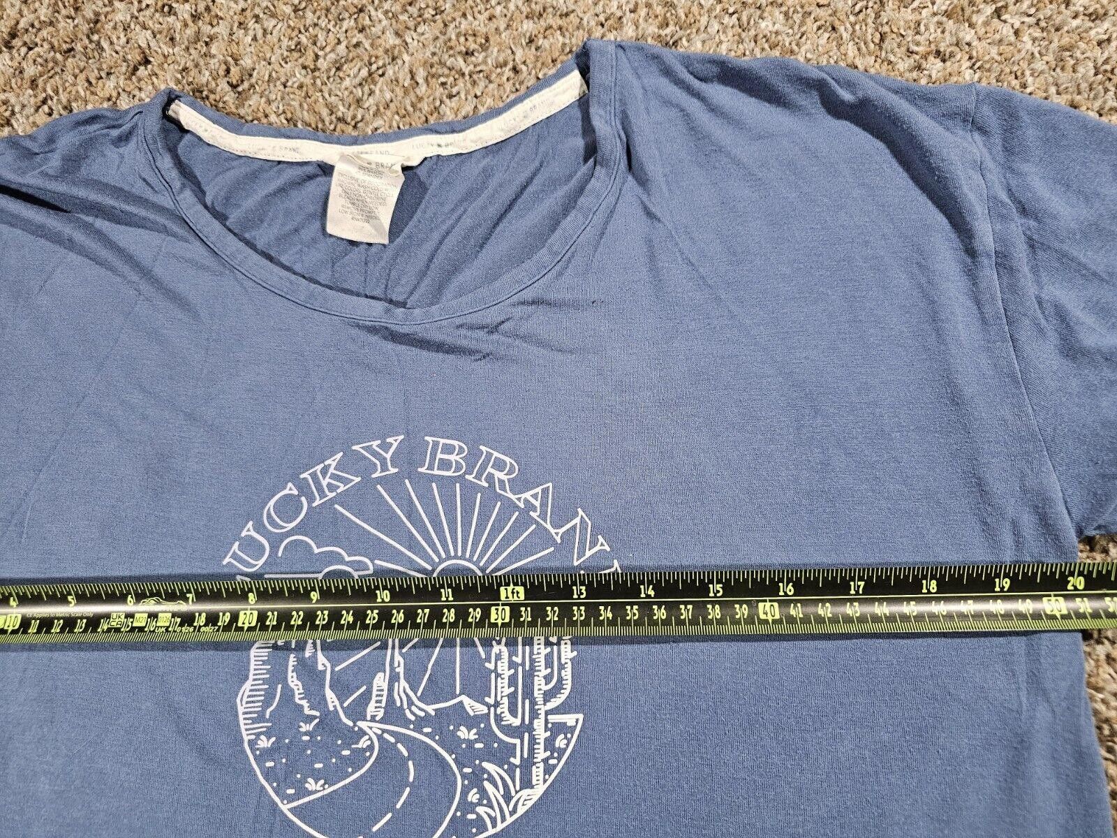 Lucky Brand Lucky Brand T Shirt Womens M Blue Graphic Cactus Sun Stretch Size M / US 6-8 / IT 42-44 - 4 Thumbnail