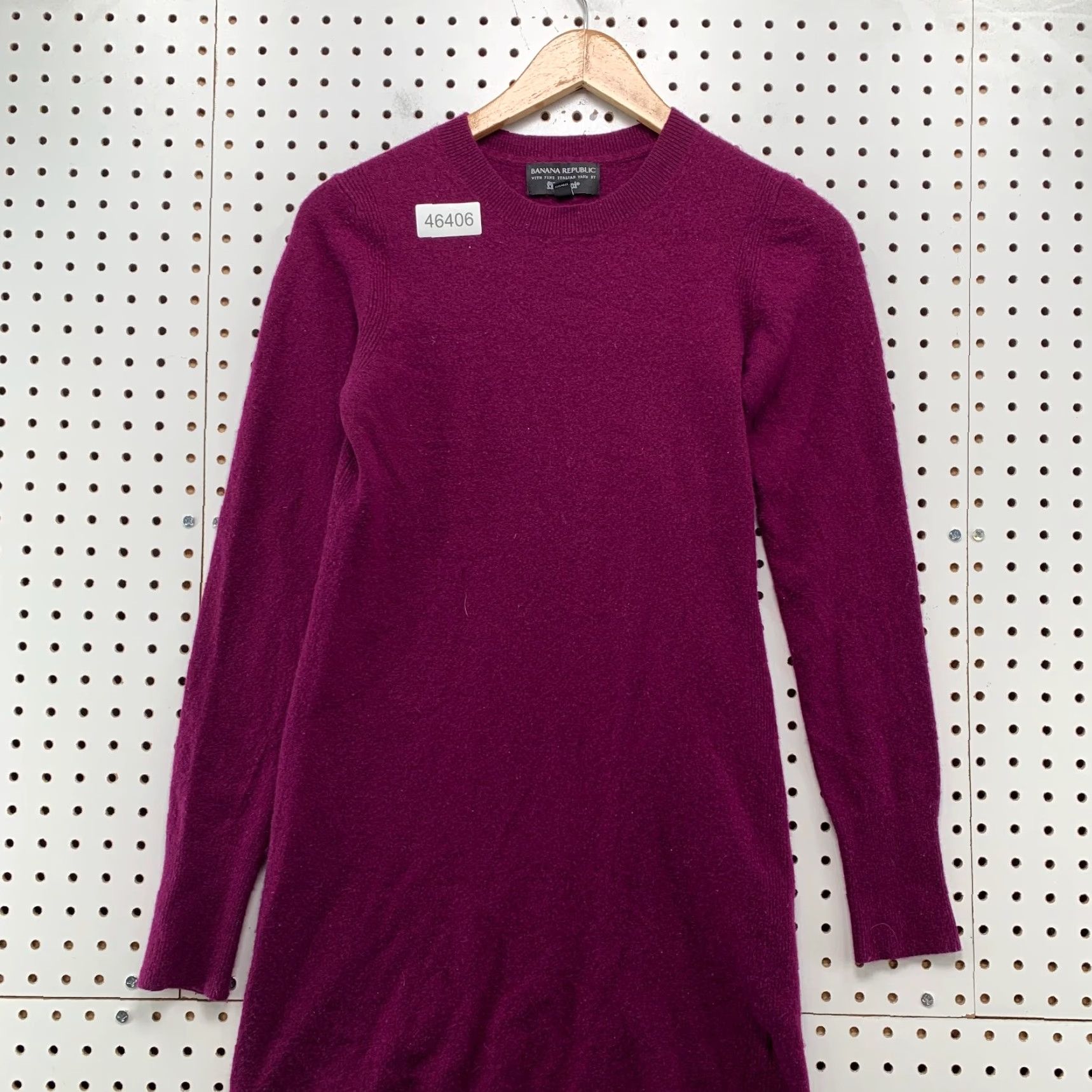 Banana Republic Banana Republic Merino Wool Sweater Dress Womens L White Crew Neck Knit A-Line, Solid, Long Sleeve, Pullover, Winter, Fall, Italian Yarn Size L / US 10 / IT 46 - 4 Thumbnail