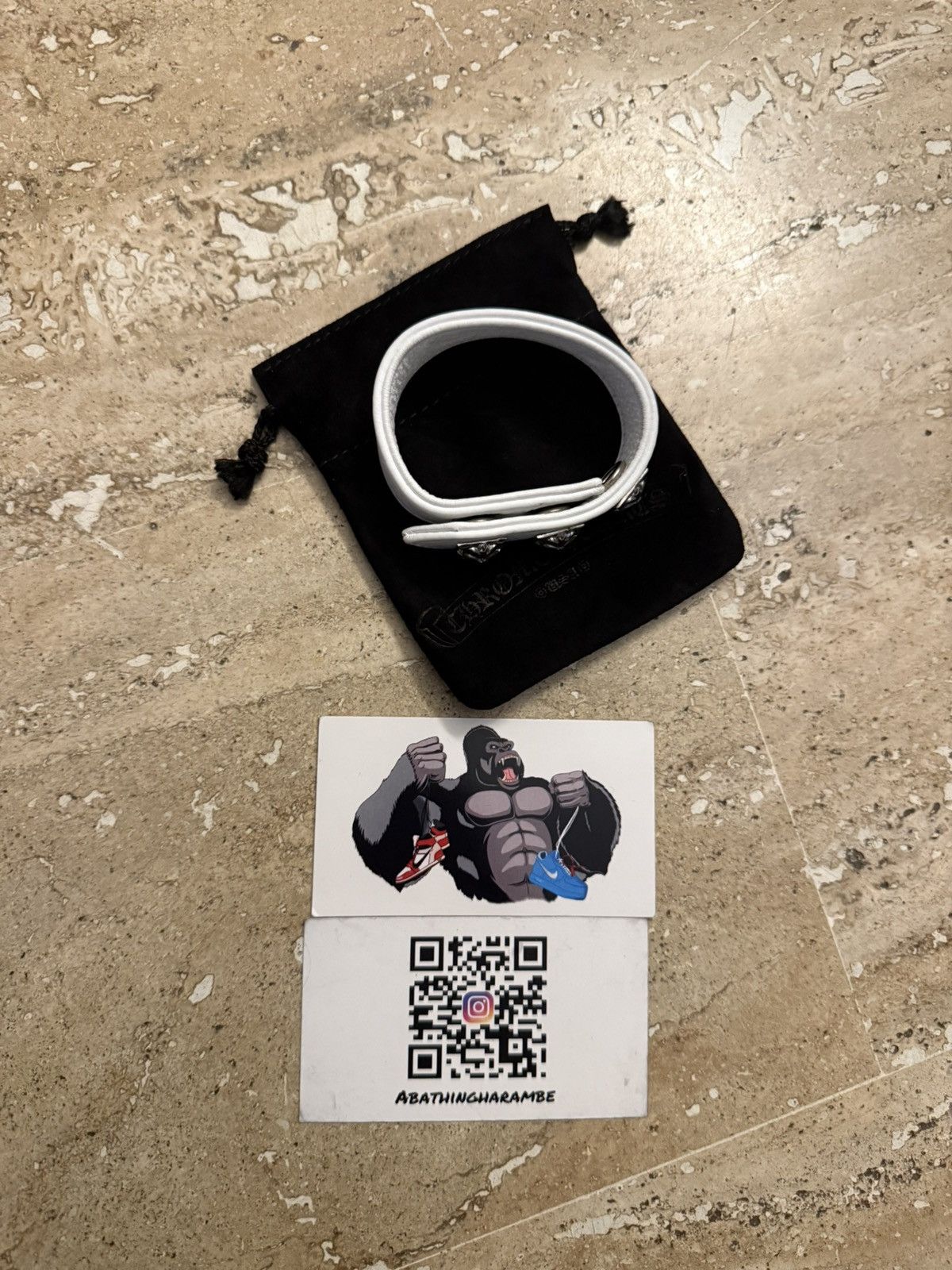 Chrome Hearts Chrome Hearts S925 Sterling Silver Leather Bracelet Size ONE SIZE - 3 Thumbnail
