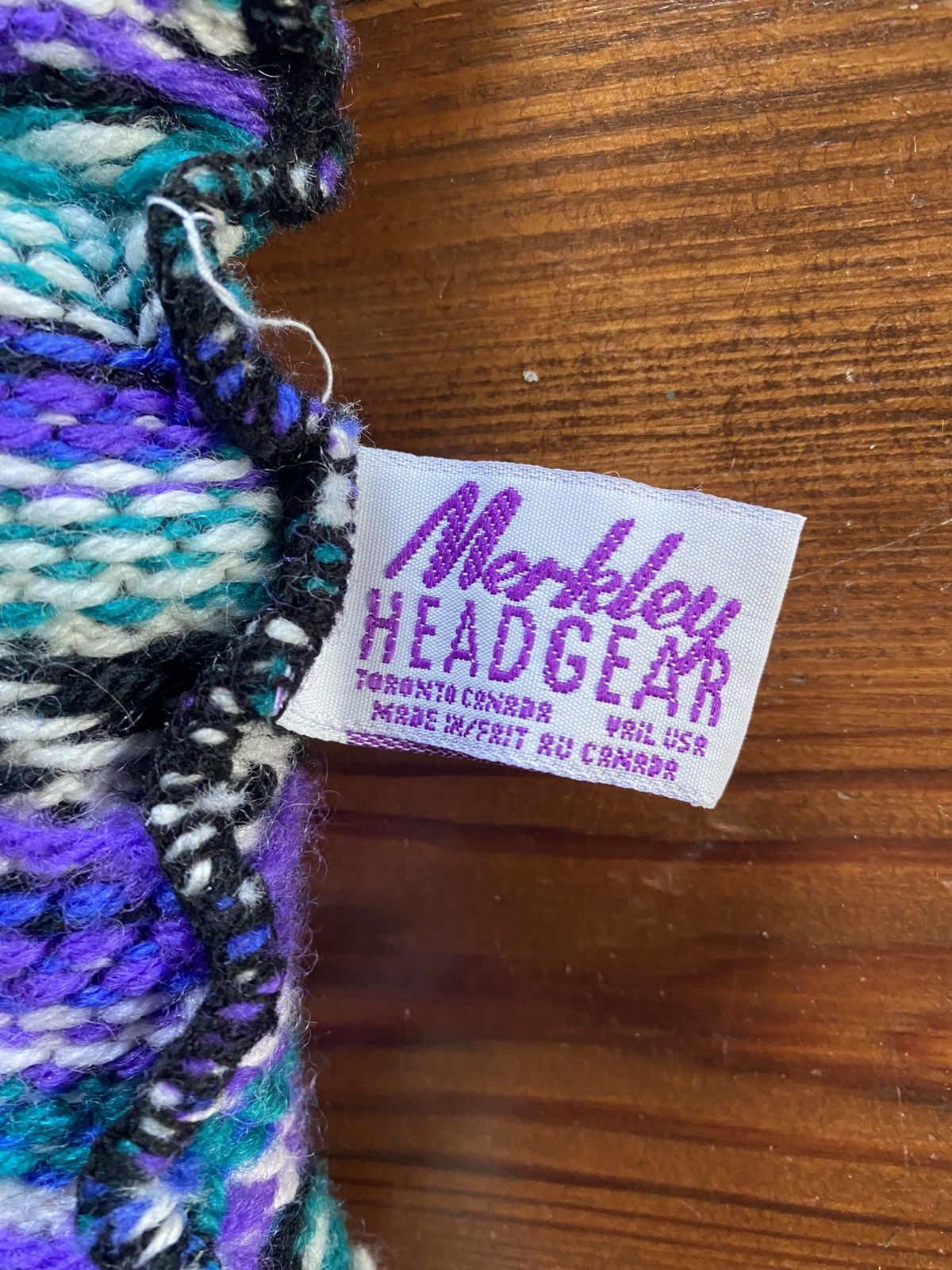 Vintage Vintage 80’s Merkley Headgear Wool Knit Striped Beanie Hat Size ONE SIZE - 12 Thumbnail