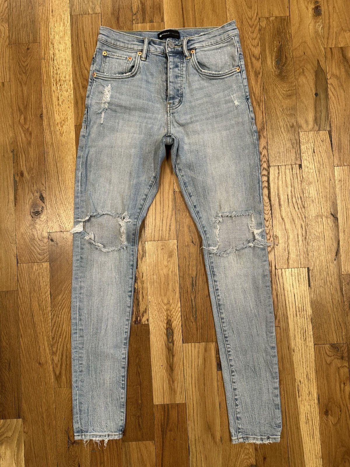 Purple Brand Purple Brand Knee Hole Blue Denim Jeans Size 29 Size US 29 - 1 Thumbnail