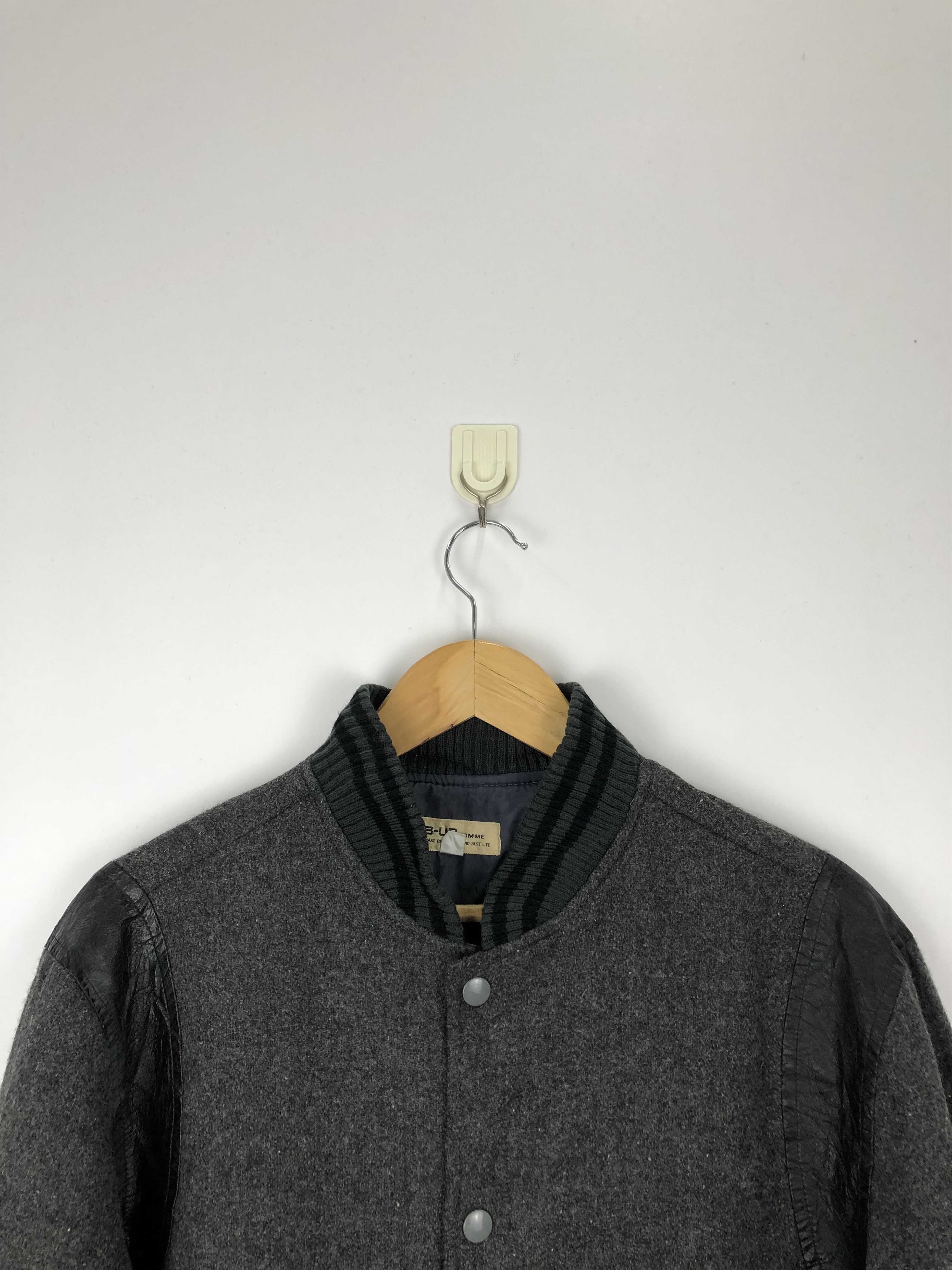 Japanese Brand Vintage 80s Japanese Brand Wool Varsity Jacket Gray V0407 Size US M / EU 48-50 / 2 - 2 Thumbnail