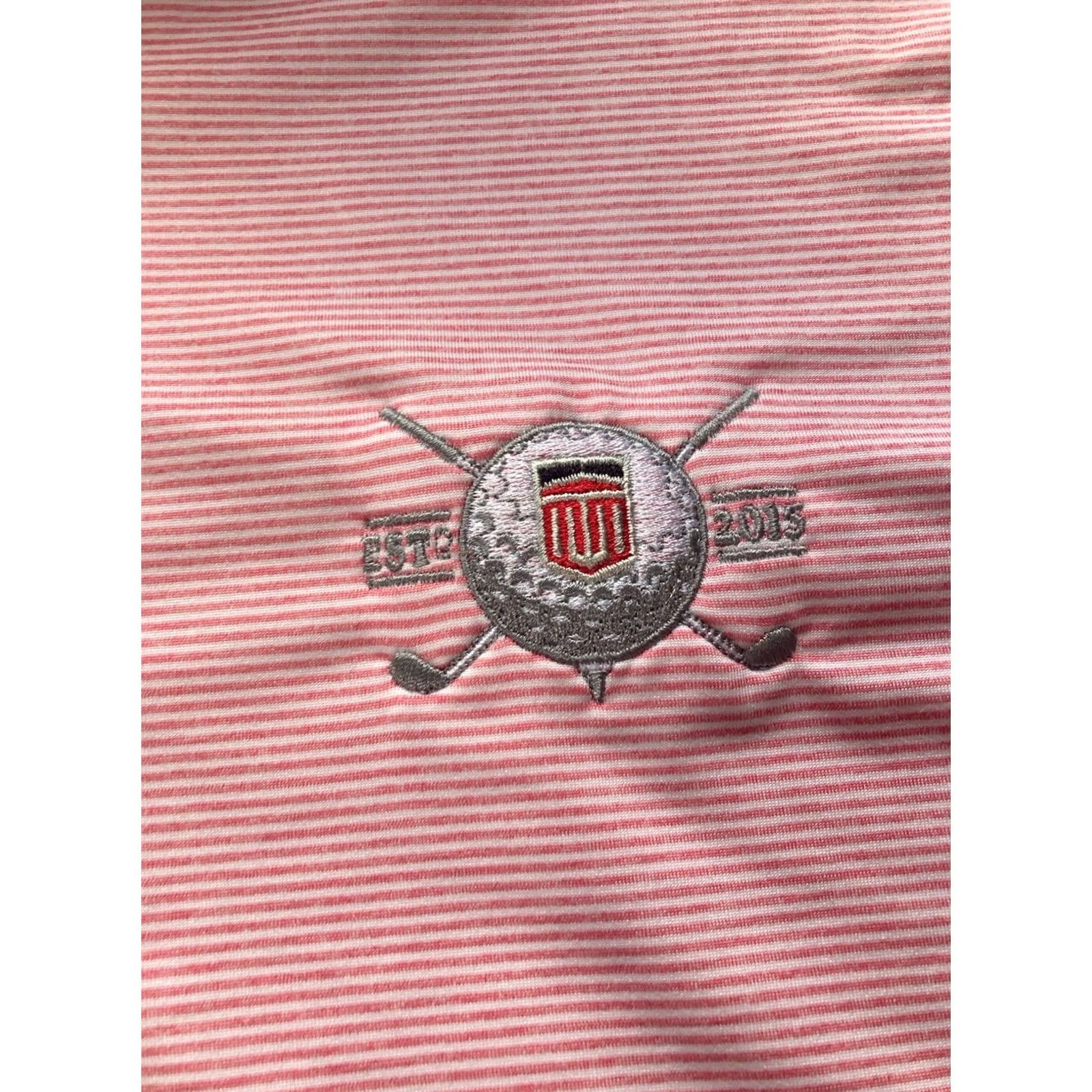 johnnie-O johnnie-O Lyndon Polo Shirt Mens Medium Pink Striped Performance Golf Shirt New with Tags Size US M / EU 48-50 / 2 - 5 Thumbnail