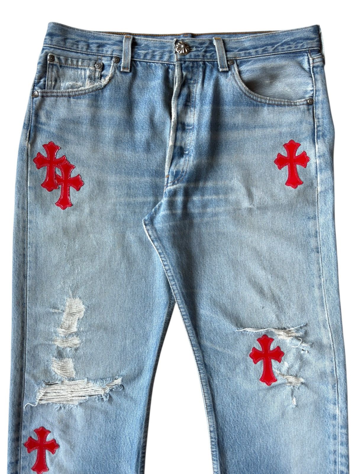 Chrome Hearts Chrome Hearts Red Patent Leather Patch 517 Levi’s Denim Jean Size US 32 / EU 48 - 5 Thumbnail