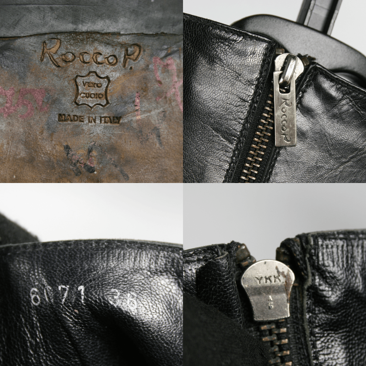 RoccoP 00S Avant Garde Biker Riding Leather Knee Boots Vintage Size US 6 / IT 36 - 15 Thumbnail