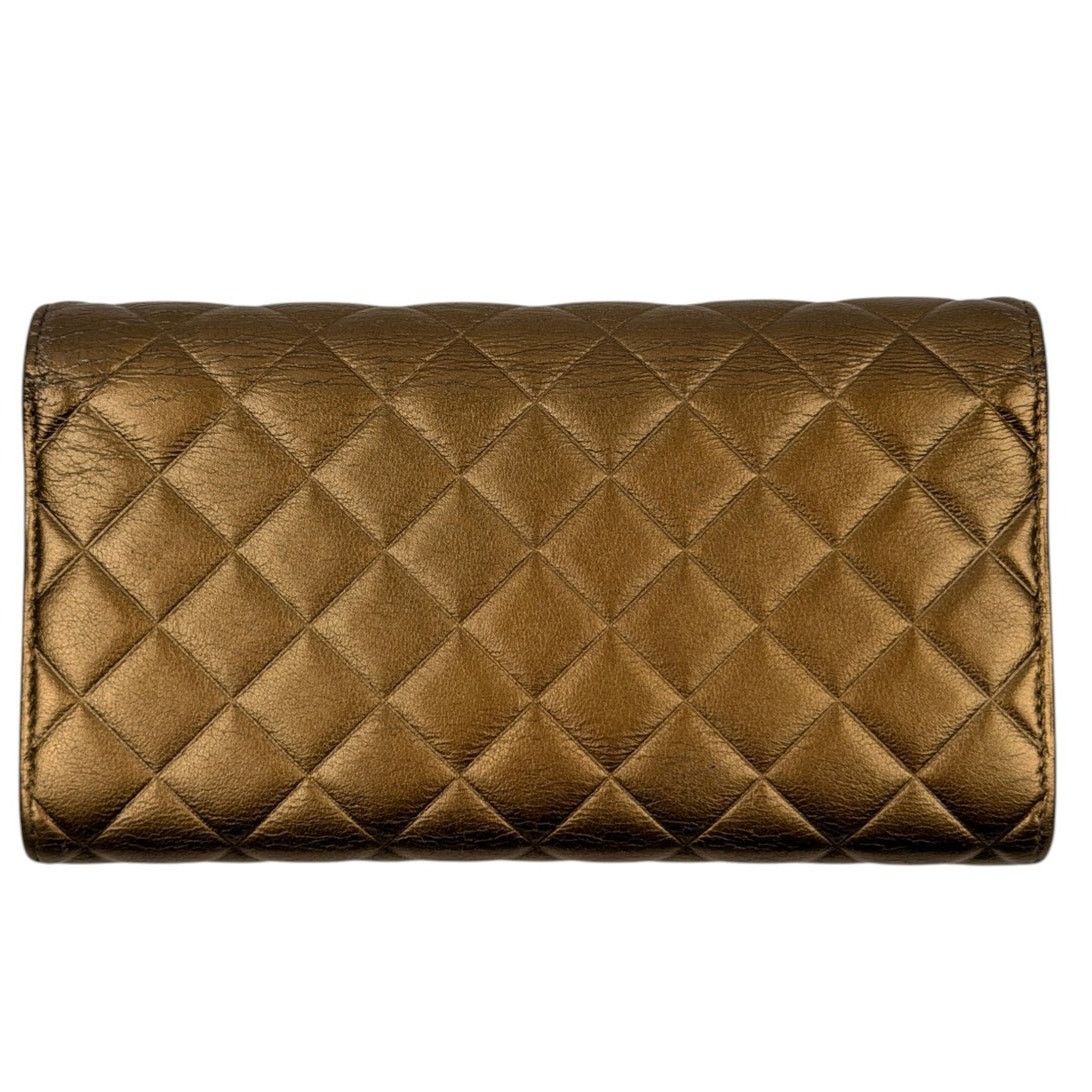 Chanel CHANEL Coco Mark Gold Matelasse Flap Wallet Size ONE SIZE - 3 Thumbnail