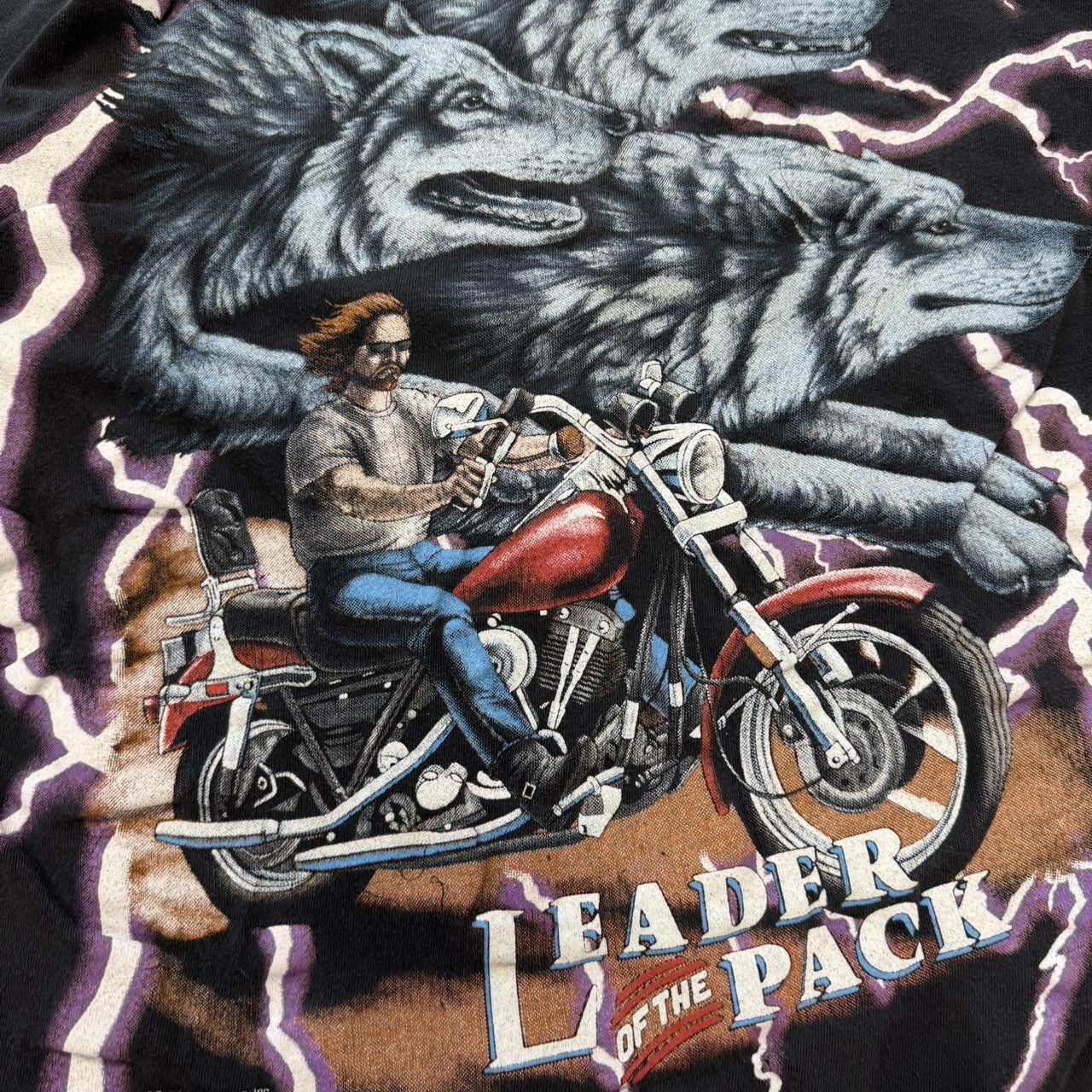 Vintage Vintage American Thunder Leader Of The Pack Biker T-shirt Size US L / EU 52-54 / 3 - 2 Thumbnail