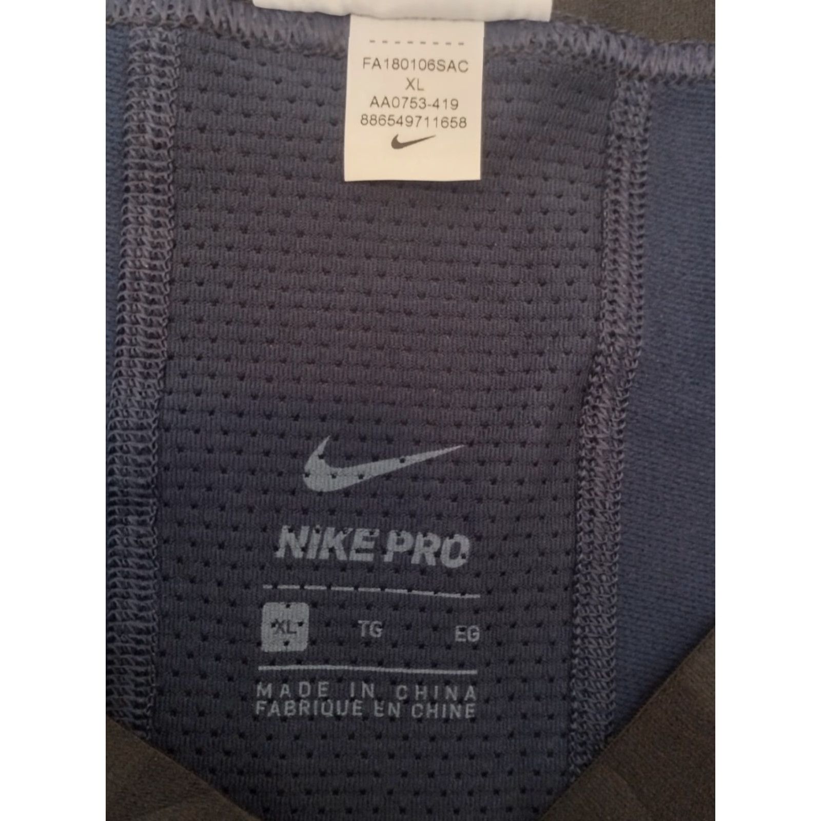 Nike Nike NBA Pro Hyperstrong Mens Padded Pants Tights Navy Blue 28-32 XL AA0753-419 Size US 36 / EU 52 - 3 Thumbnail
