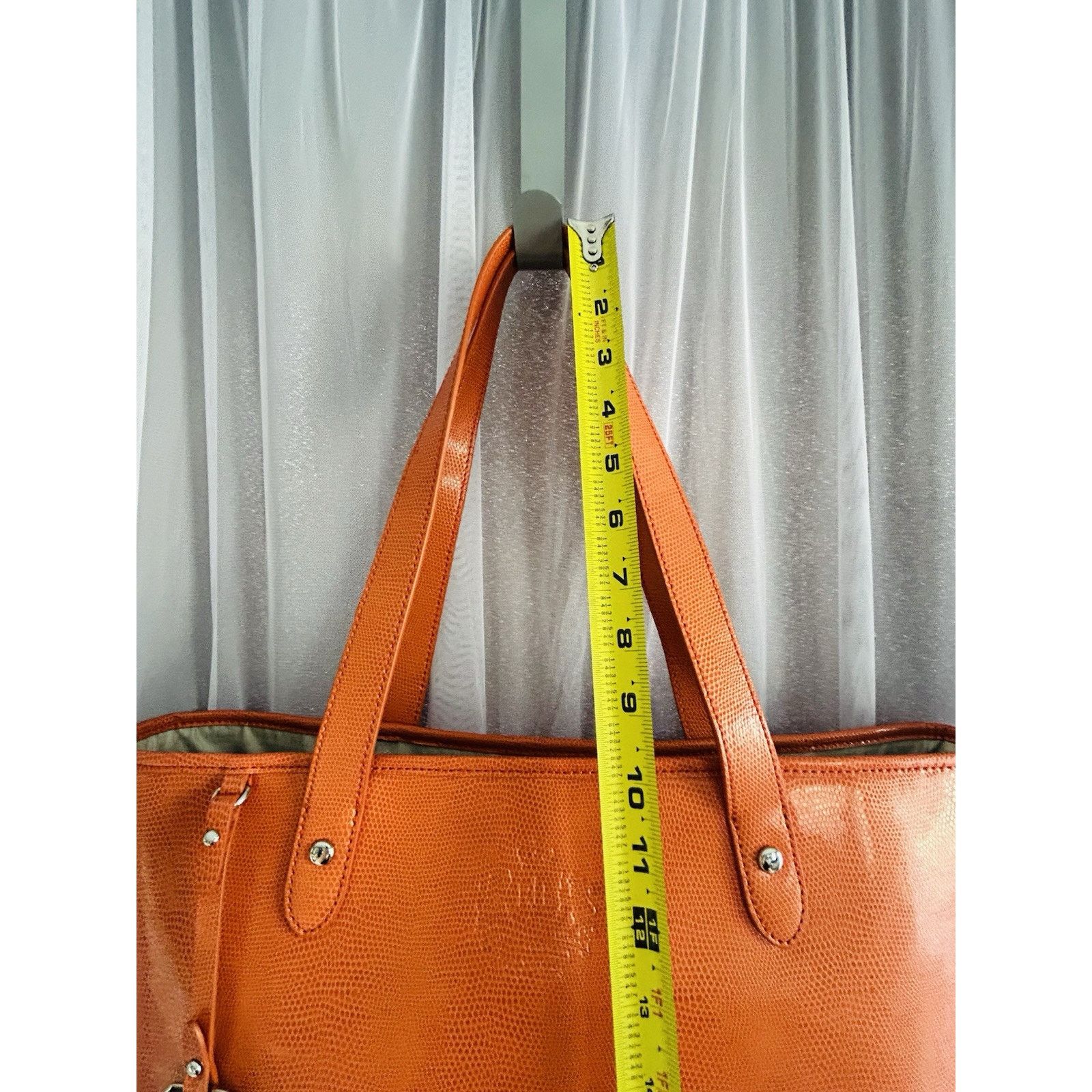 Lauren Ralph Lauren New Ralph Lauren Orange Newton Classic Tote Bag Snakeskin Size ONE SIZE - 21 Thumbnail