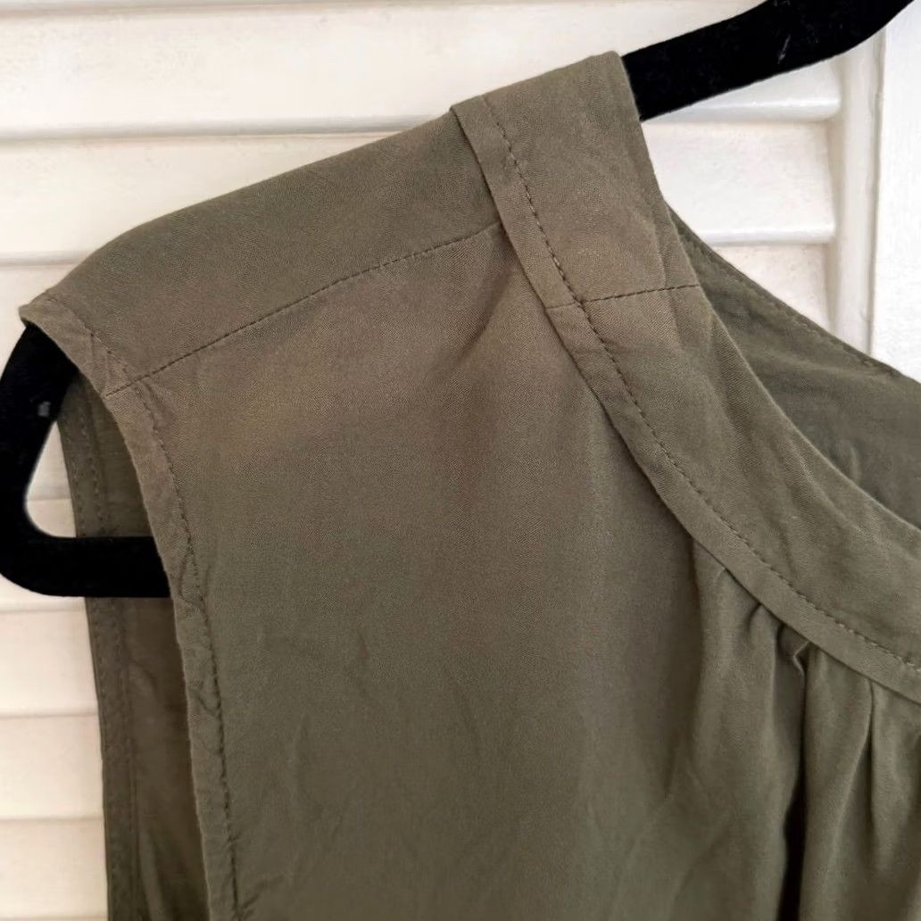 Old Navy Old Navy Blouse Women Plus XXL Olive Green Sleeveless Front Tie Keyhole Boho Flowy Size XXL / US 16-18 / IT 52-54 - 3 Thumbnail