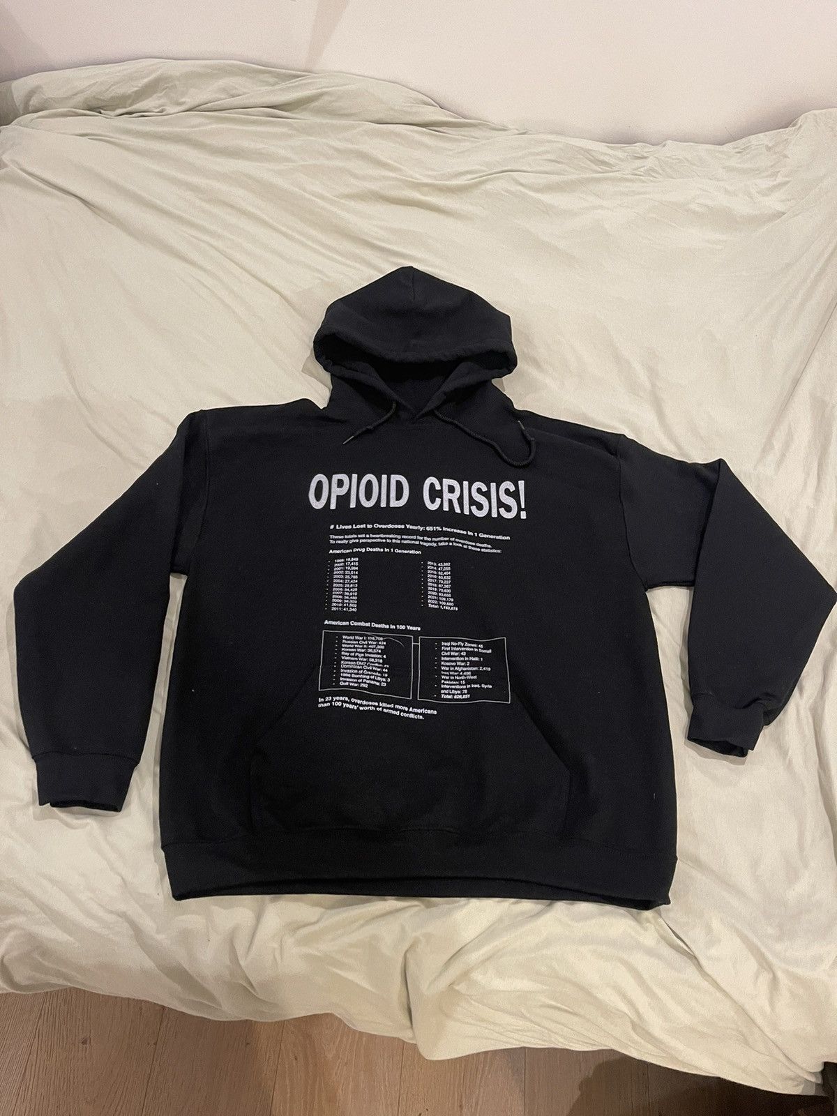 image of Antony Riddle Opioid Crisis Riddle Hoodie in Black, Men's (Size Large)
