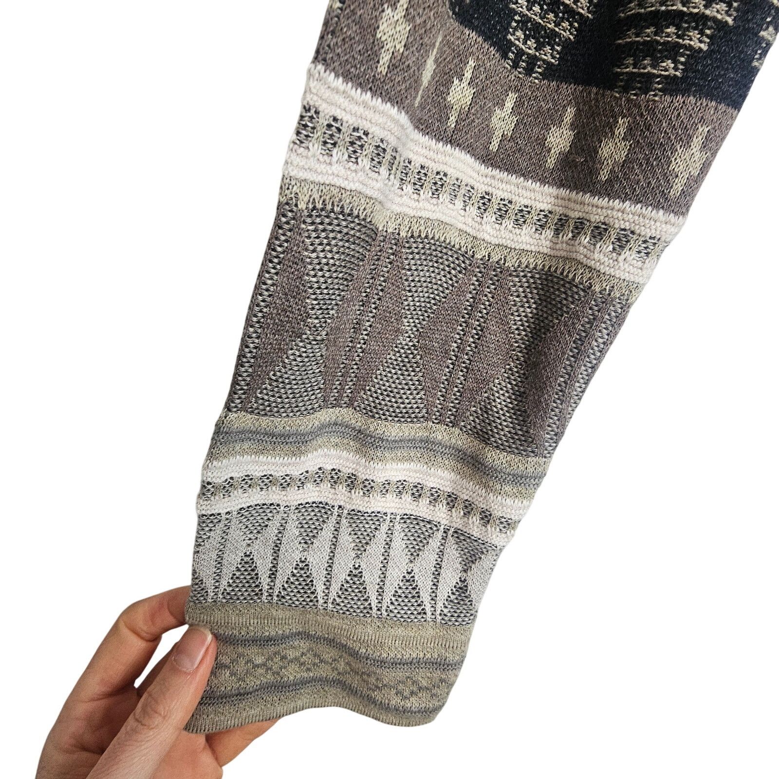 French Connection Peruvian Connection Womens Fair Isle Aztec Cardigan Sweater Size L / US 10 / IT 46 - 4 Thumbnail