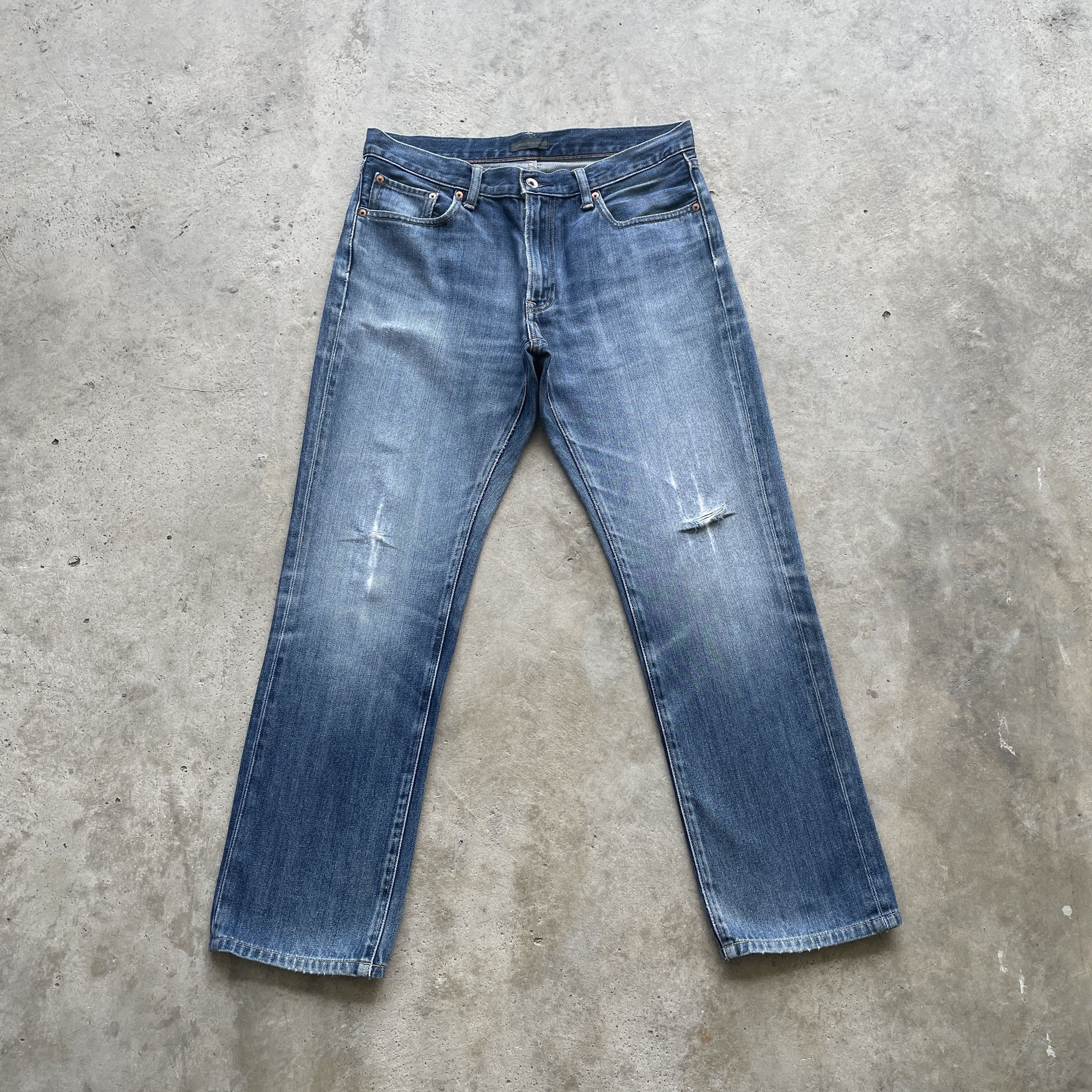 Japanese Brand VINTAGE JAPANESE JEANS DISTRESSED FADED PANTS DENIM W33 Size US 33 - 2 Thumbnail