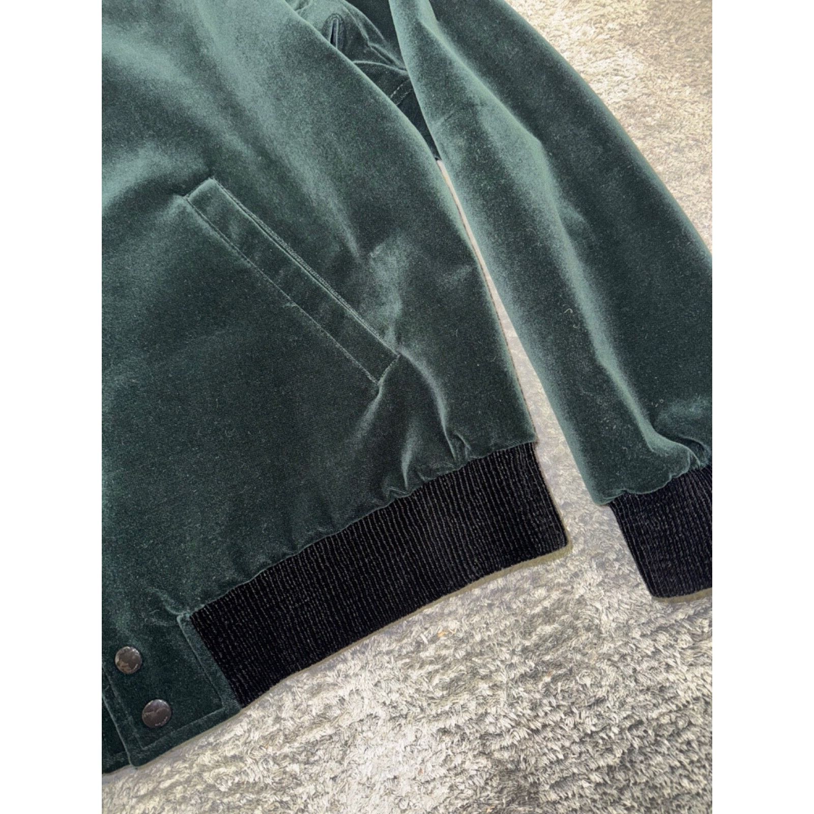 Yves Saint Laurent Saint Laurent Paris Teddy Green Velvet Bomber Jacket 54 Size US L / EU 52-54 / 3 - 10 Thumbnail