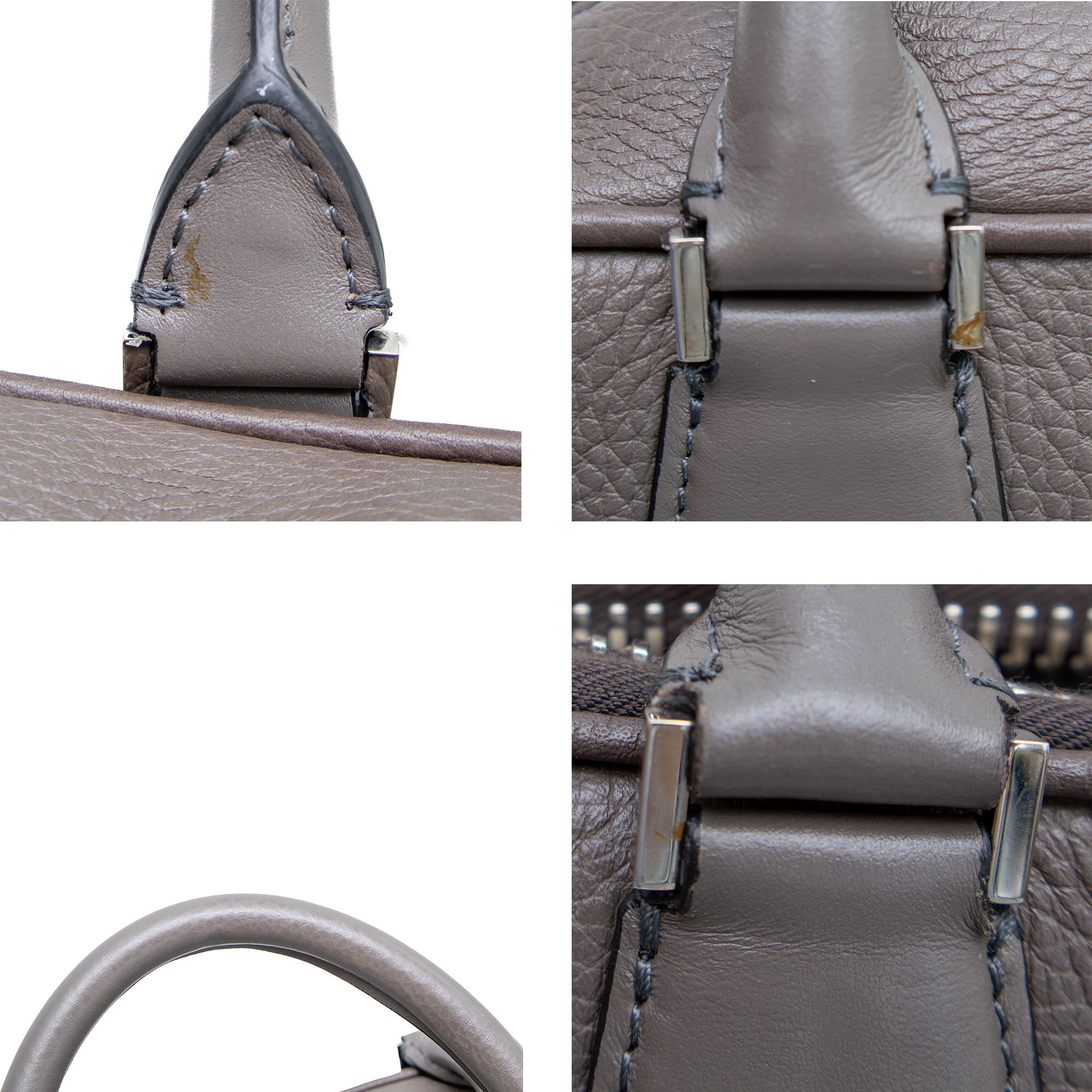 Tom Ford Tom Ford BuckleyGrey Pebbled Leather Briefcase Business Bag Size ONE SIZE - 14 Thumbnail