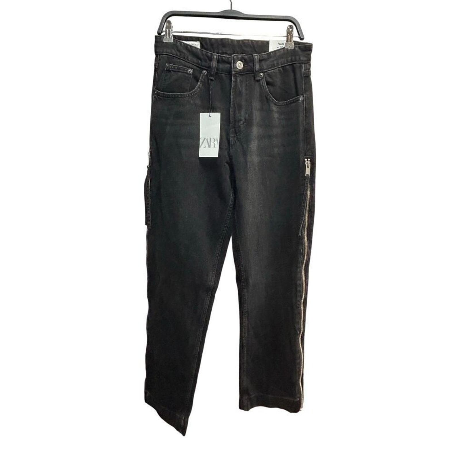Zara Nwt-Zara - flared zippers jeans -31 Size US 31 - 5 Thumbnail