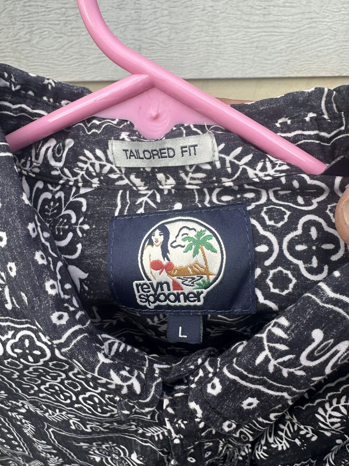 Reyn Spooner Reyn Spooner Tailored Fit Black Hawaiian Print Men's Large Size US L / EU 52-54 / 3 - 4 Thumbnail