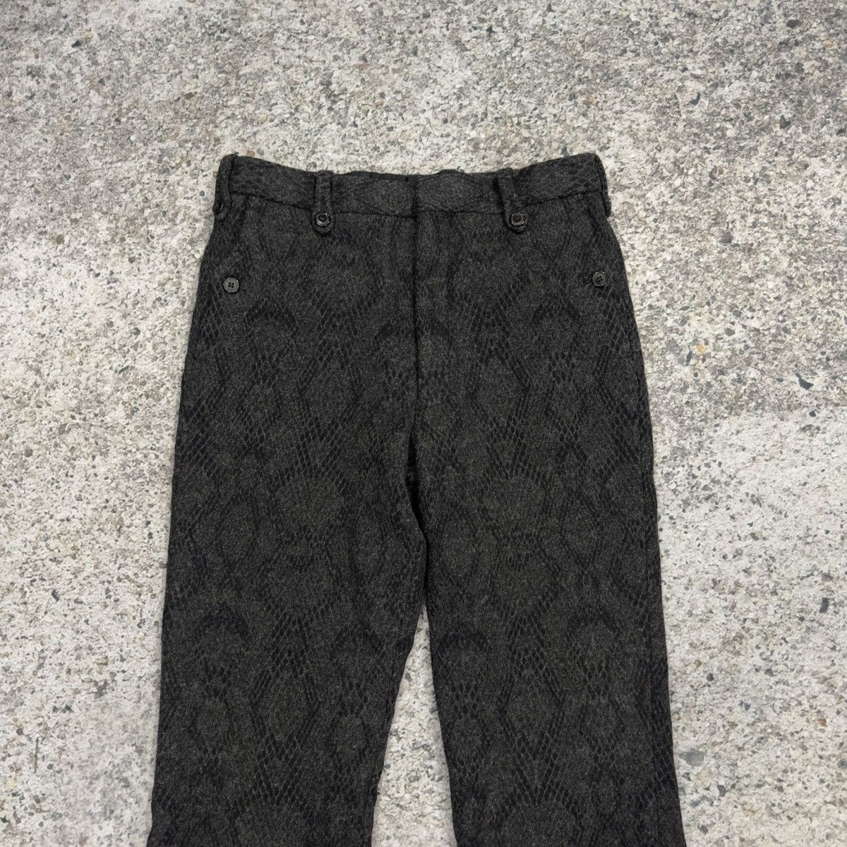 Dries Van Noten Dries Van Noten Wool Snakeskin Print Flare Trouser Pants Size US 30 / EU 46 - 13 Thumbnail
