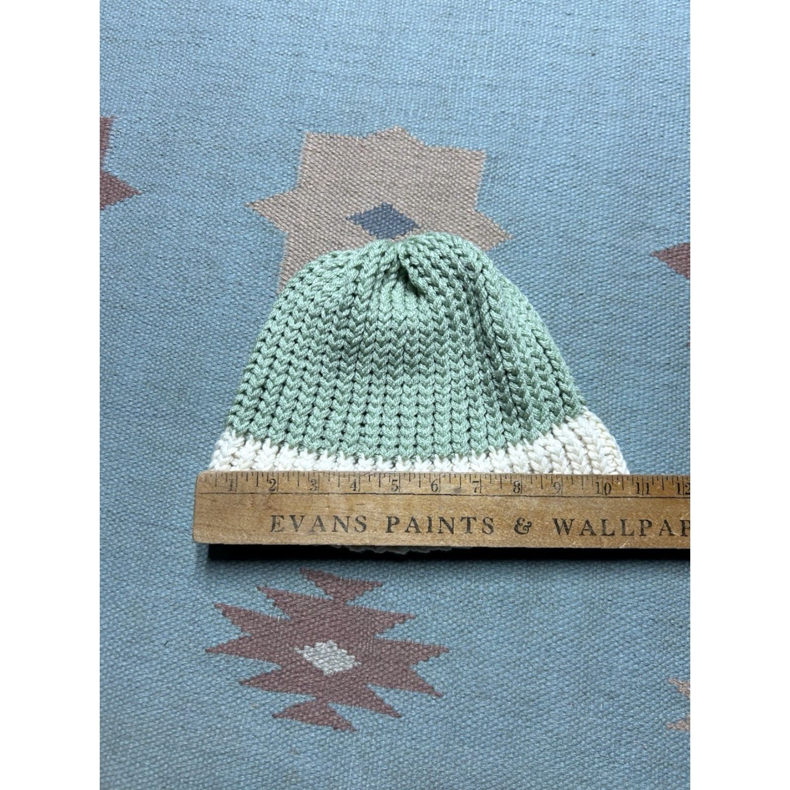 Vintage VINTAGE Beanie Women One Size Green Crochet Knit Snow White Handmade toboggan soft Size ONE SIZE - 5 Thumbnail