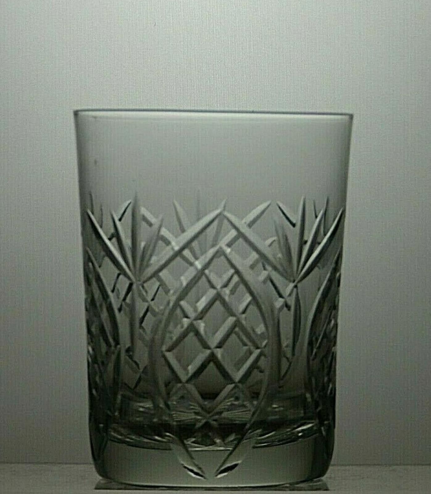 The Unbranded Brand Antique Lead Crystal Cut Glass Set Of 6 Tumblers 3 3/4" Size ONE SIZE - 4 Thumbnail