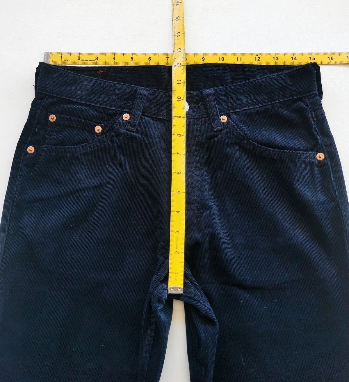 Levi's Vintage Levis 537 Bootcut Flared Dark Blue Corduroy Jeans Size US 30 / EU 46 - 10 Thumbnail