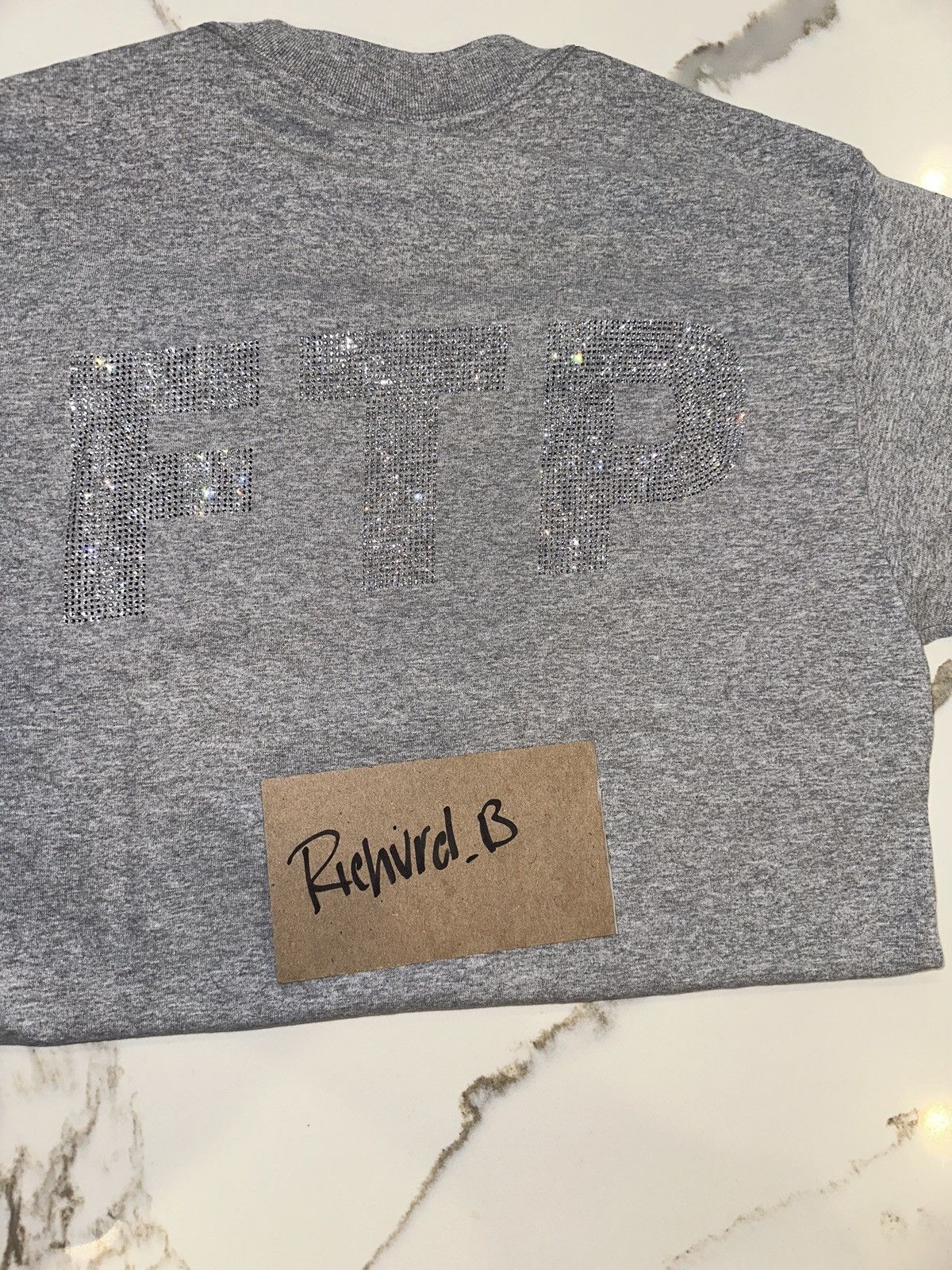 Fuck The Population Grey FTP Rhinestone Shirt *Never Worn* Size M Size US M / EU 48-50 / 2 - 2 Thumbnail