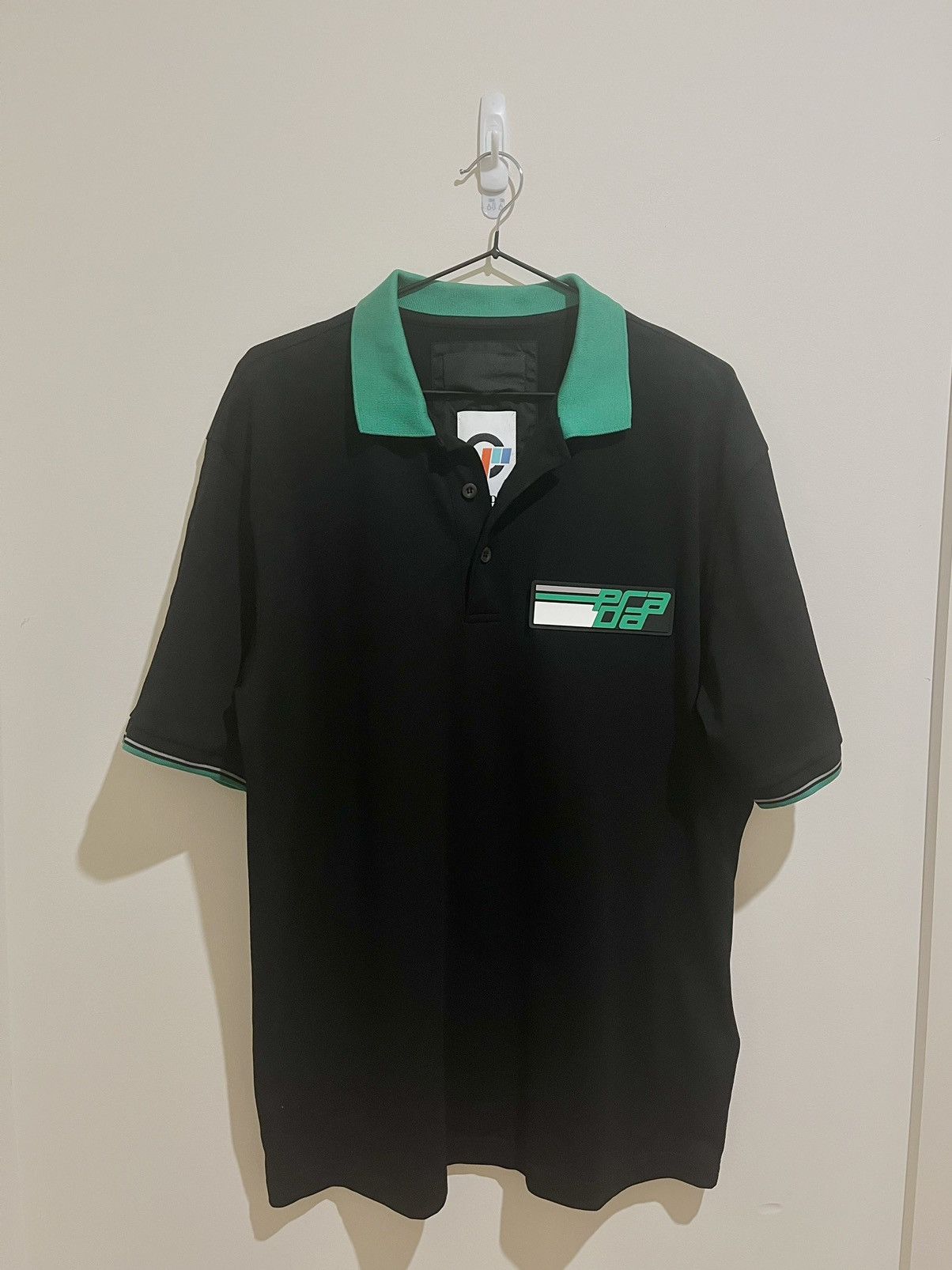 Image of Prada Polo Shirt Fw 2018 Black And Green, Men's (Size XL)