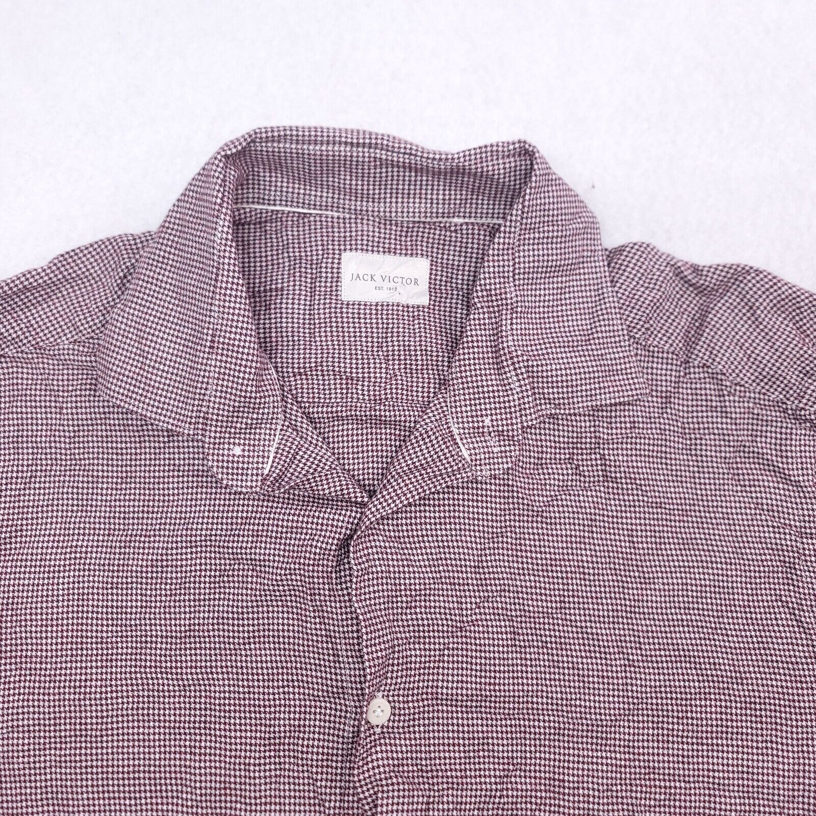 Jack Victor Jack Victor Button Up Shirt Mens Size Extra Large XL Maroon Size US XL / EU 56 / 4 - 1 Thumbnail