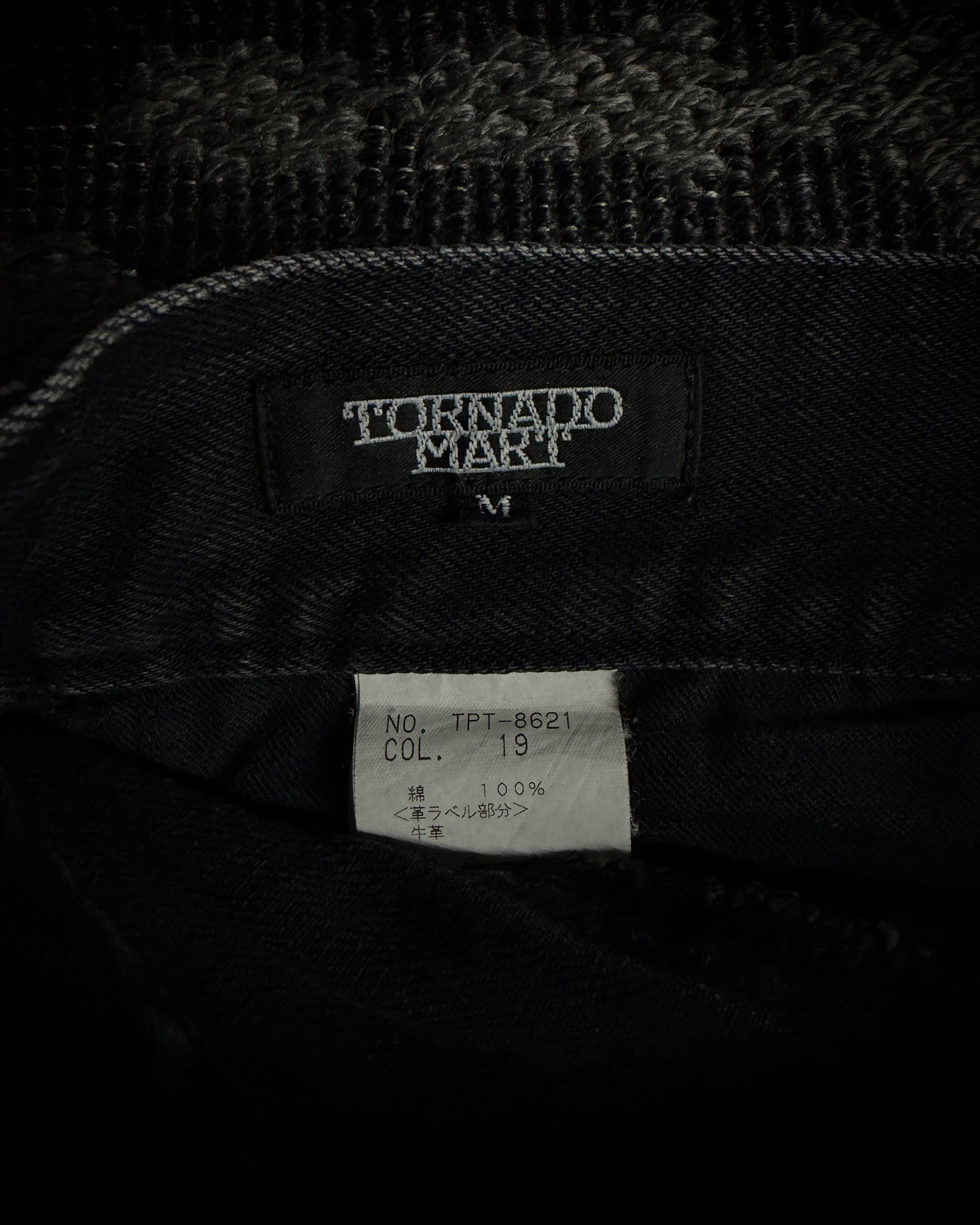 Tornado Mart Tornado Mart Black Leopard Coated Fade Flared Denim Size US 33 - 12 Thumbnail