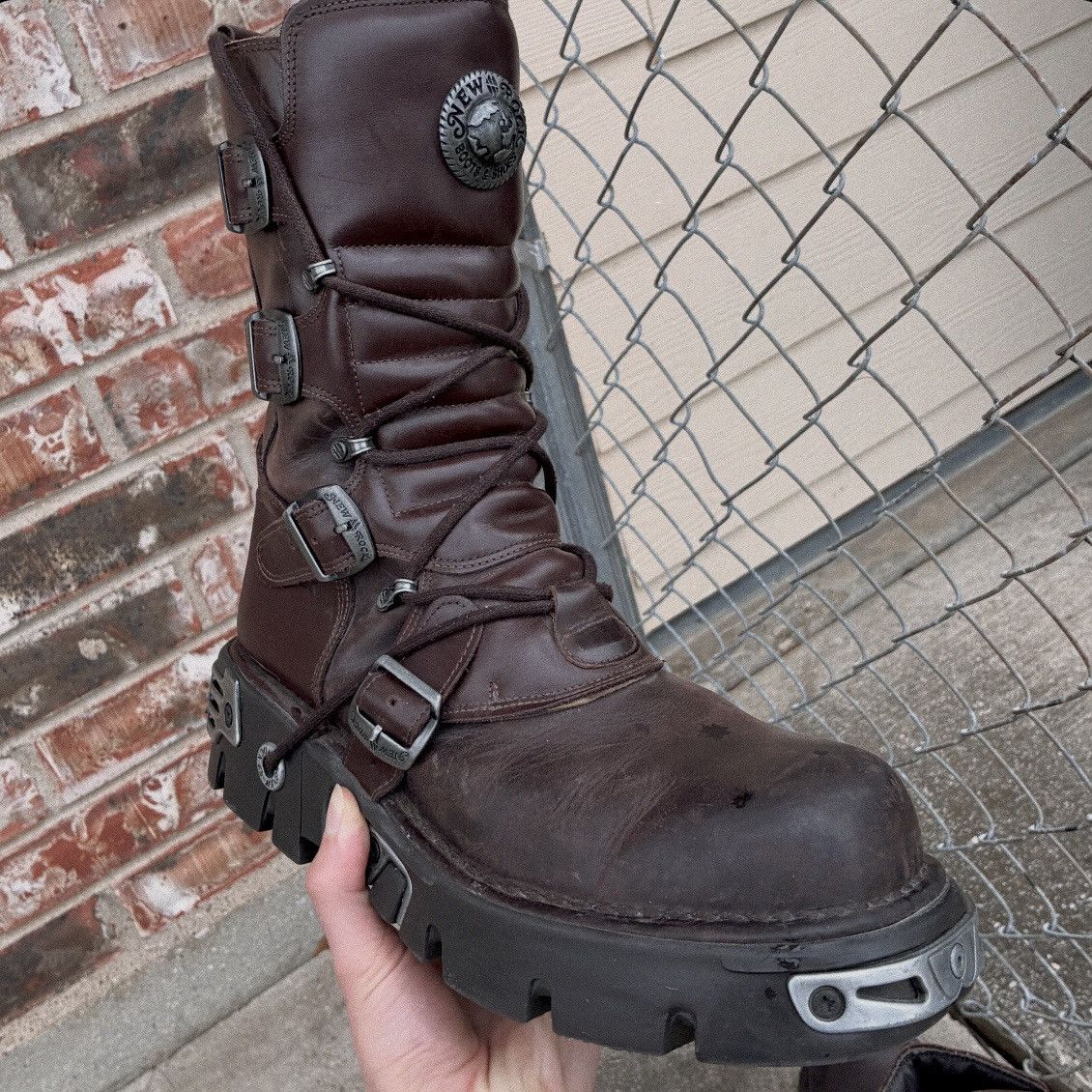 New Rock New Rock Brown High Boots Size US 12 / EU 45 - 8 Thumbnail