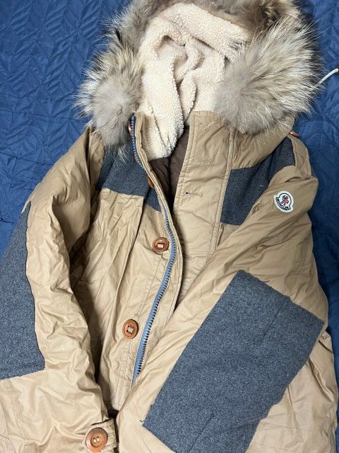 Moncler Grenoble Moncler Grenoble G32-003 Beige Wool Panel Parka Rare Vintage Size US M / EU 48-50 / 2 - 1 Thumbnail