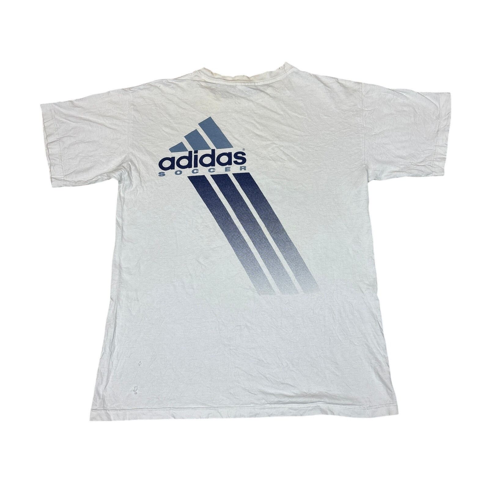 Adidas × Vintage Vintage 90s Adidas Soccer 3 Stripe T Shirt Men's Small Size US S / EU 44-46 / 1 - 1 Thumbnail