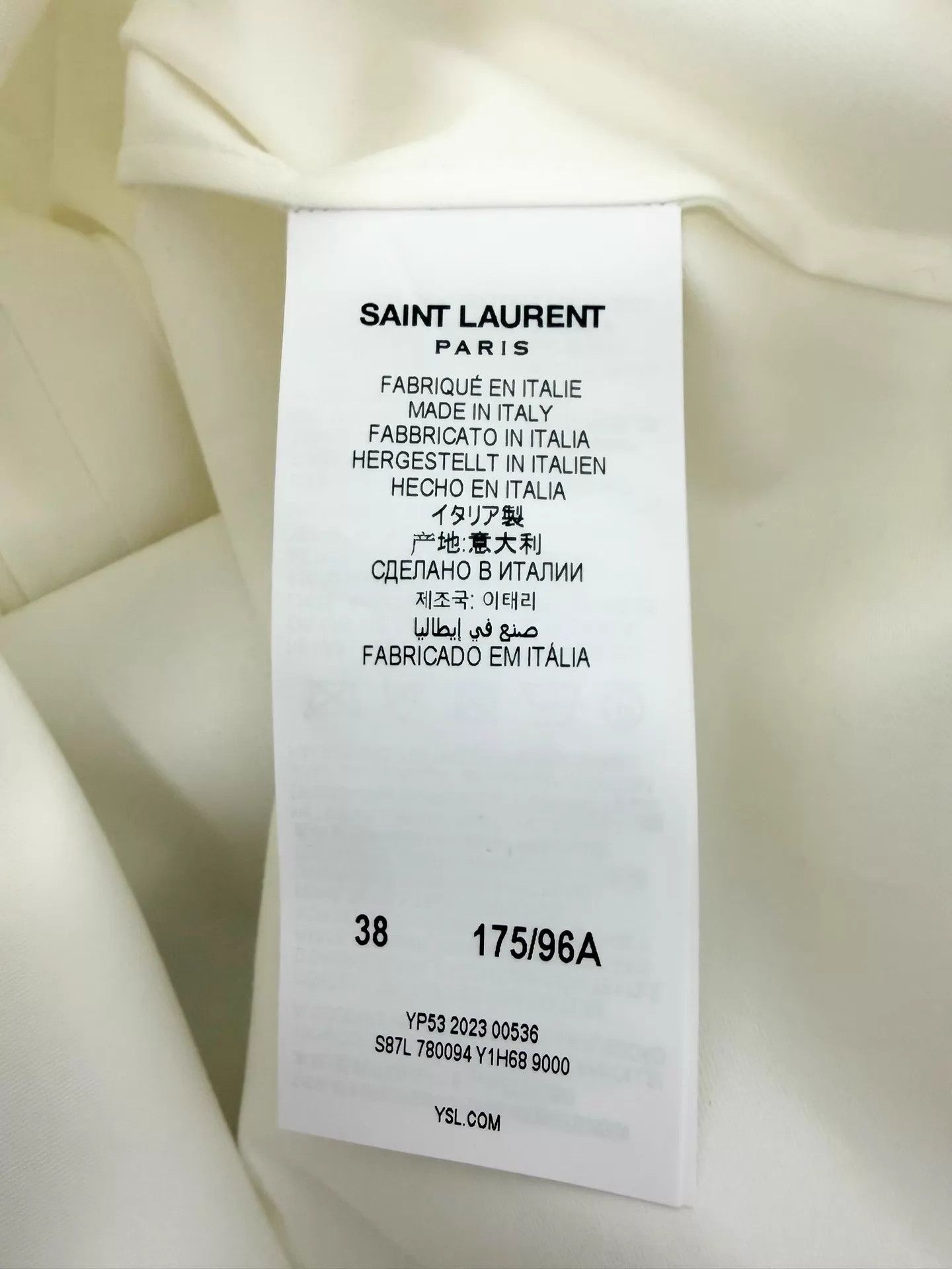 Saint Laurent Paris SLP 24ss White Stand Collar Pleated Dress Shirt 38 S Size US S / EU 44-46 / 1 - 6 Thumbnail