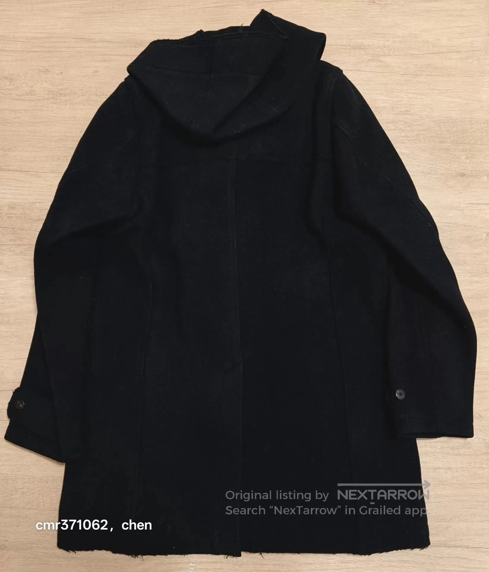 Visvim Black Toggle Fastening Hooded Coat Size M. Size US M / EU 48-50 / 2 - 5 Thumbnail