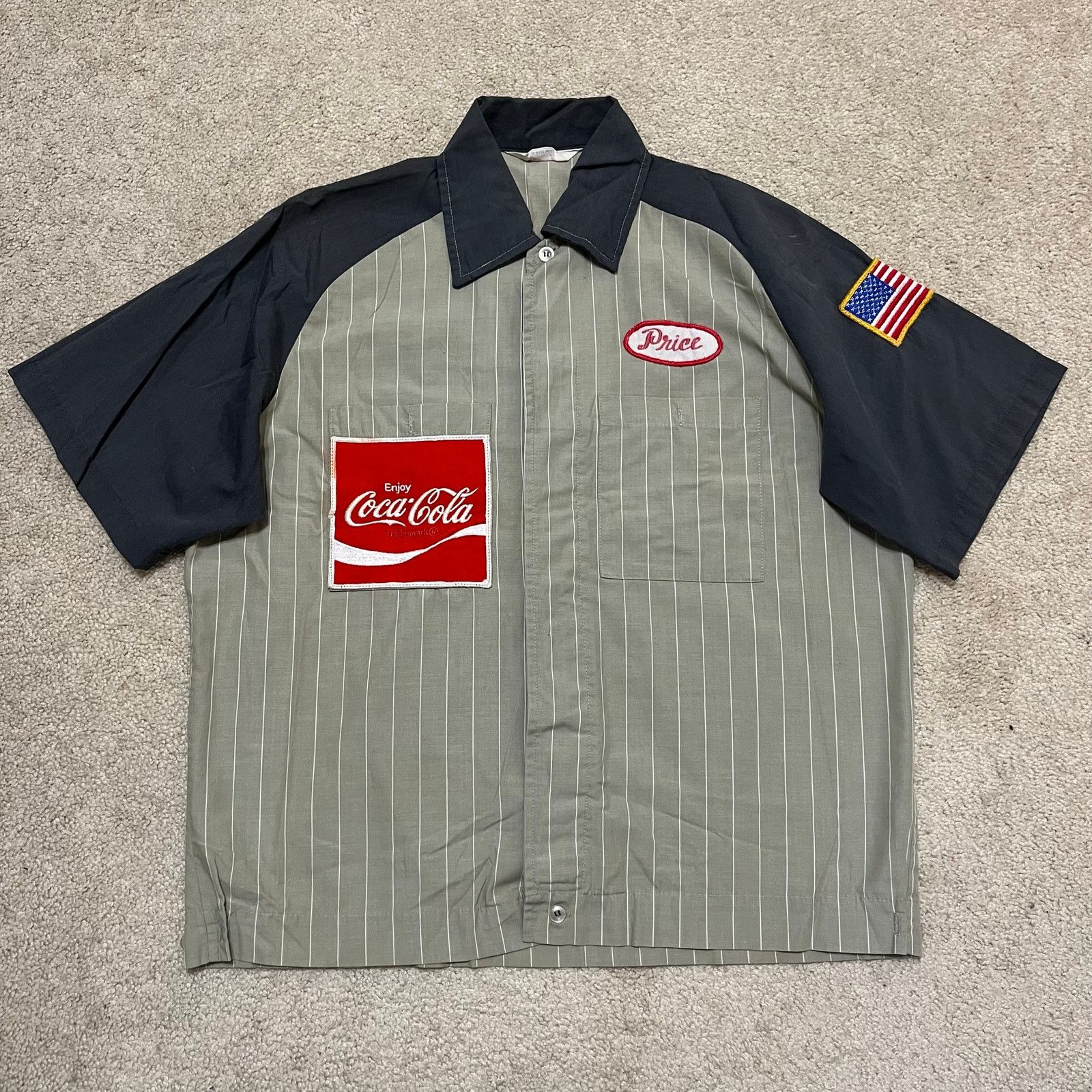 Other Vintage 70s Coca-Cola Unitog Union Grey Pinstripe Work Shirt Size US L / EU 52-54 / 3 - 1 Thumbnail