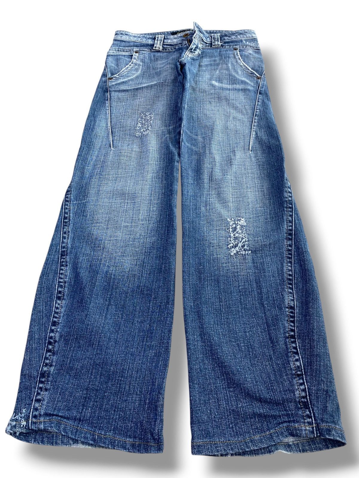 Japanese Brand Camel Road Faded Wash Ripped Style Baggy Jeans Size US 30 / EU 46 - 1 Thumbnail