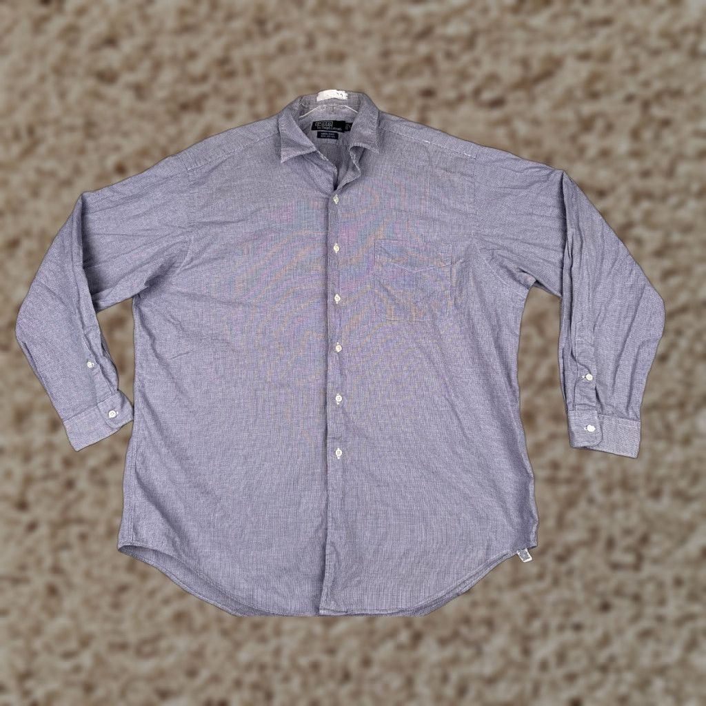Polo Ralph Lauren VINTAGE Polo Ralph Lauren Shirt Men Large Blue Plaid Button Up Cotton Marlowe Size US L / EU 52-54 / 3 - 1 Thumbnail